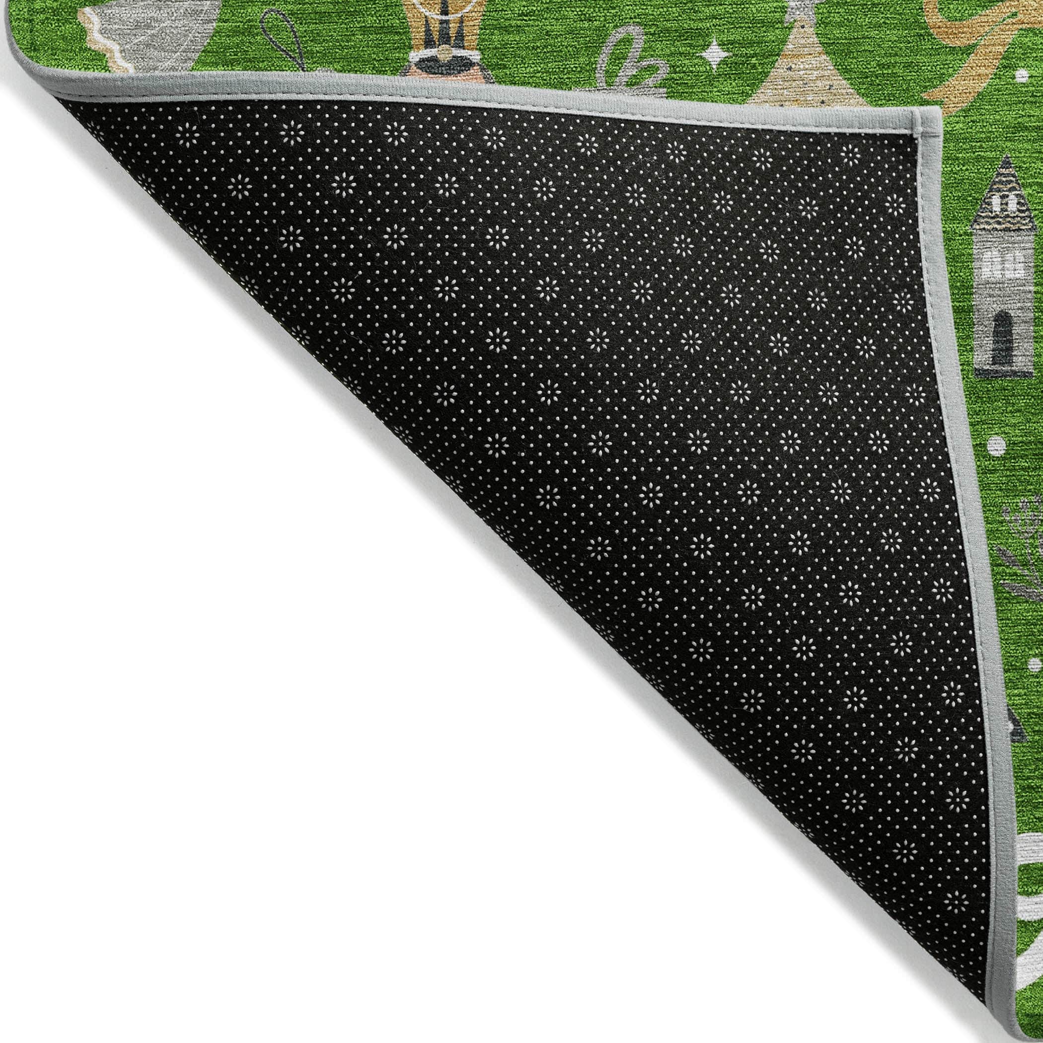 Luxury Machine Washable Indoor/Outdoor Holiday WN35 Green Rug 1'8" x 2'6" #shape_Rectangle