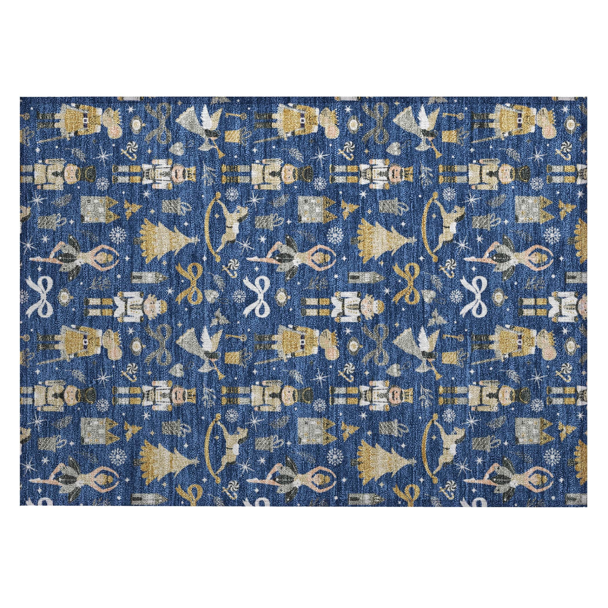 Luxury Machine Washable Indoor/Outdoor Holiday WN35 Navy Blue Rug 1'8" x 2'6" #shape_Rectangle
