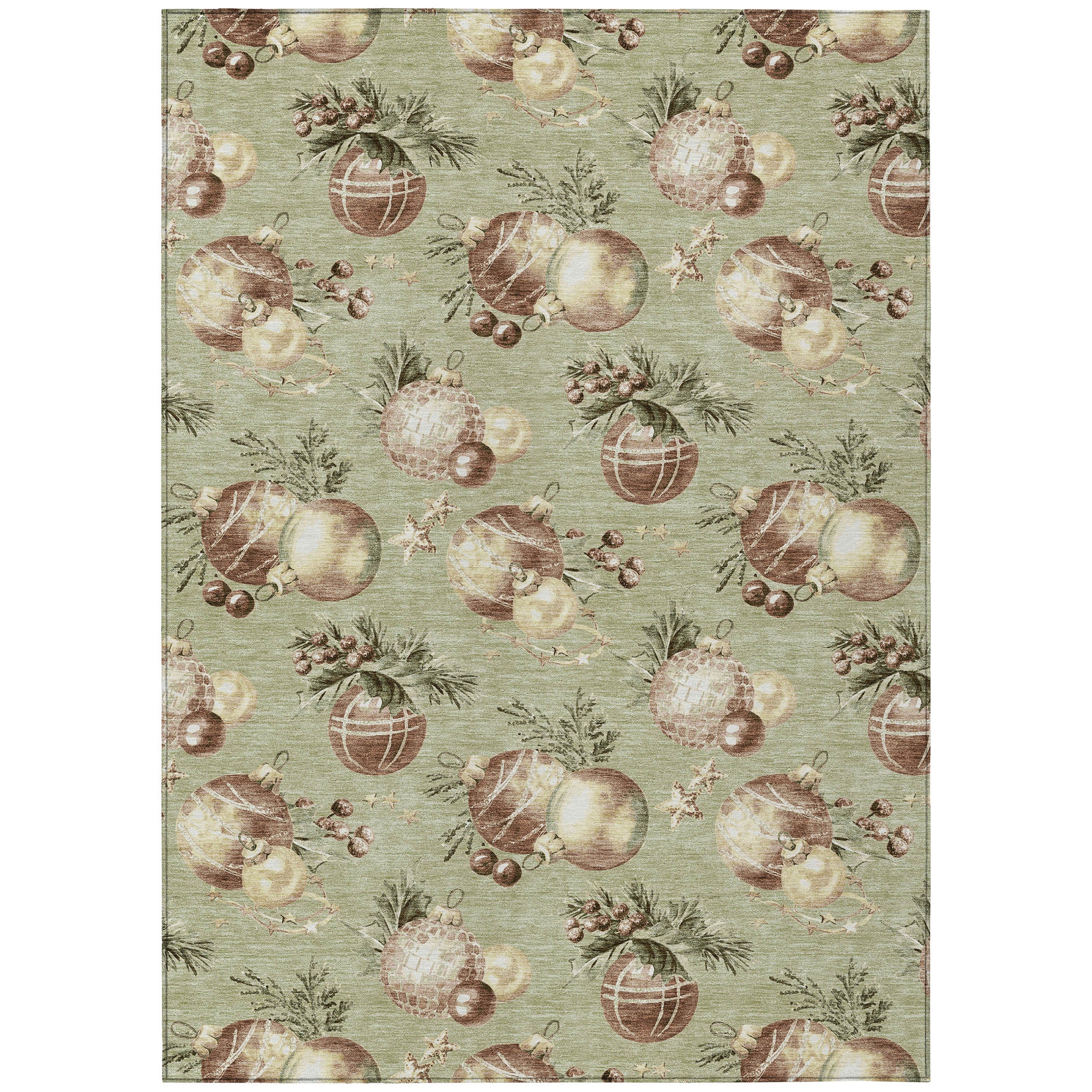 Luxury Machine Washable Indoor/Outdoor Holiday WN36 Aloe Green Rug 2'6" x 3'10" #shape_Rectangle