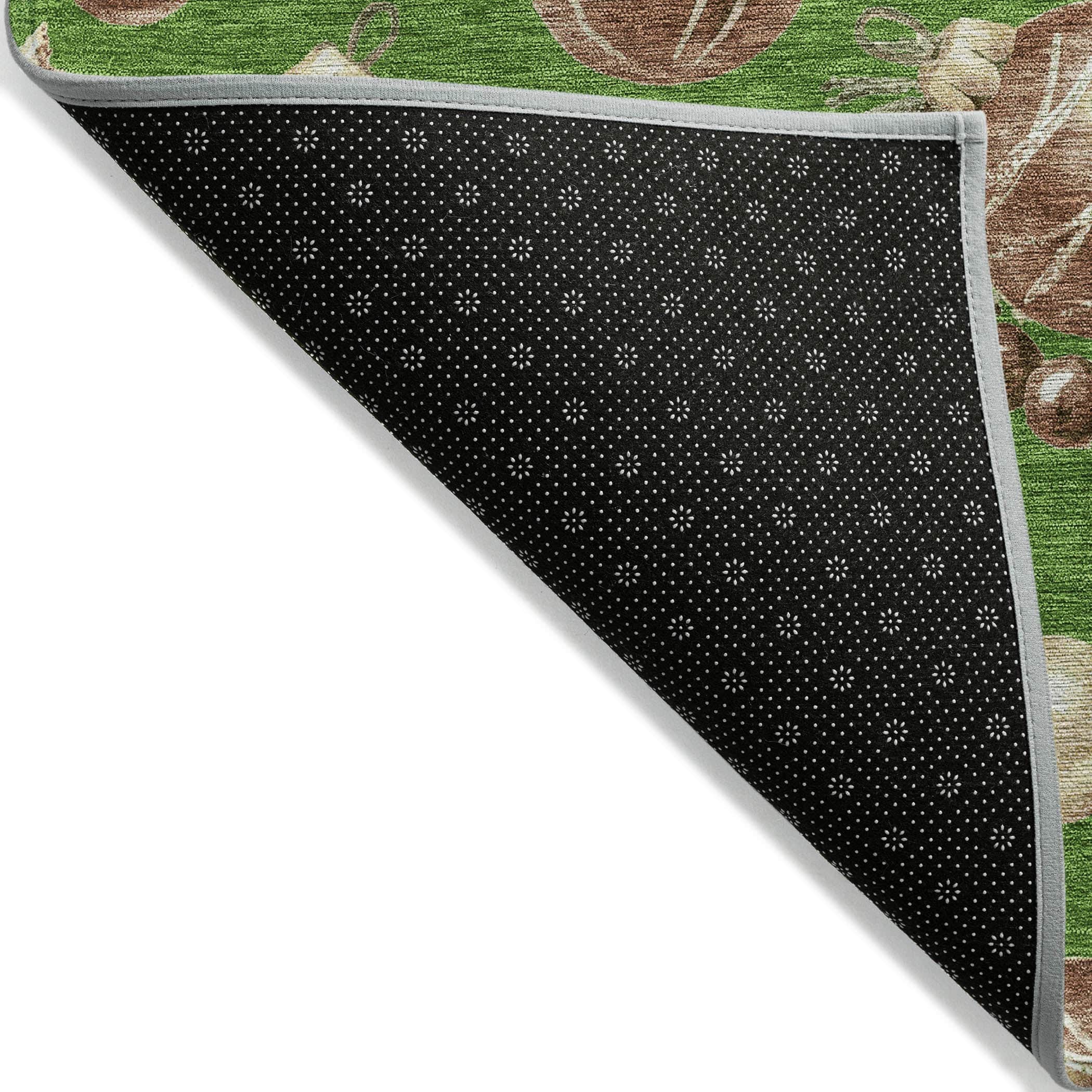 Luxury Machine Washable Indoor/Outdoor Holiday WN36 Green Rug 1'8" x 2'6" #shape_Rectangle