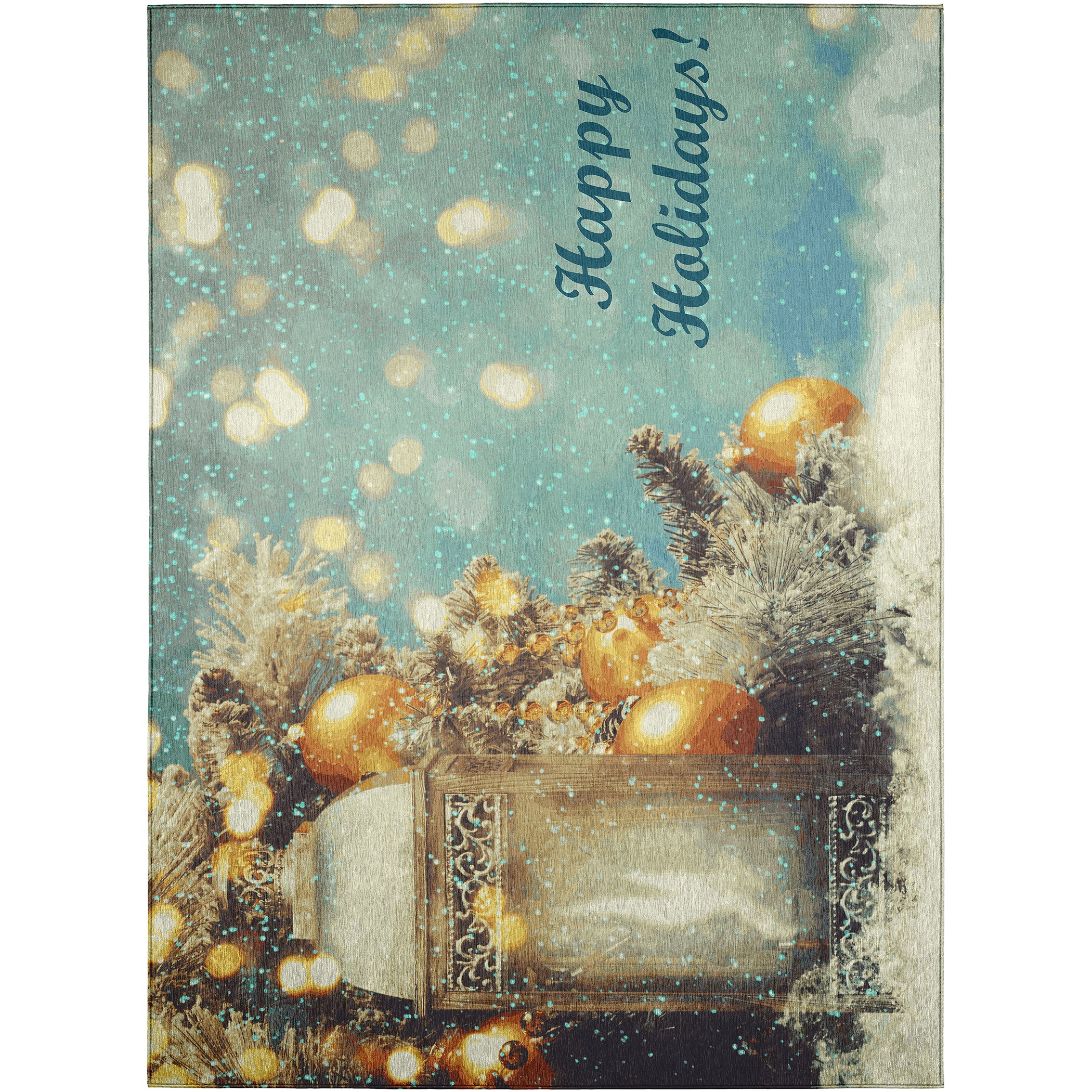 Luxury Machine Washable Indoor/Outdoor Holiday WN3 Skydust Blue Rug 2'6" x 3'10" #shape_Rectangle