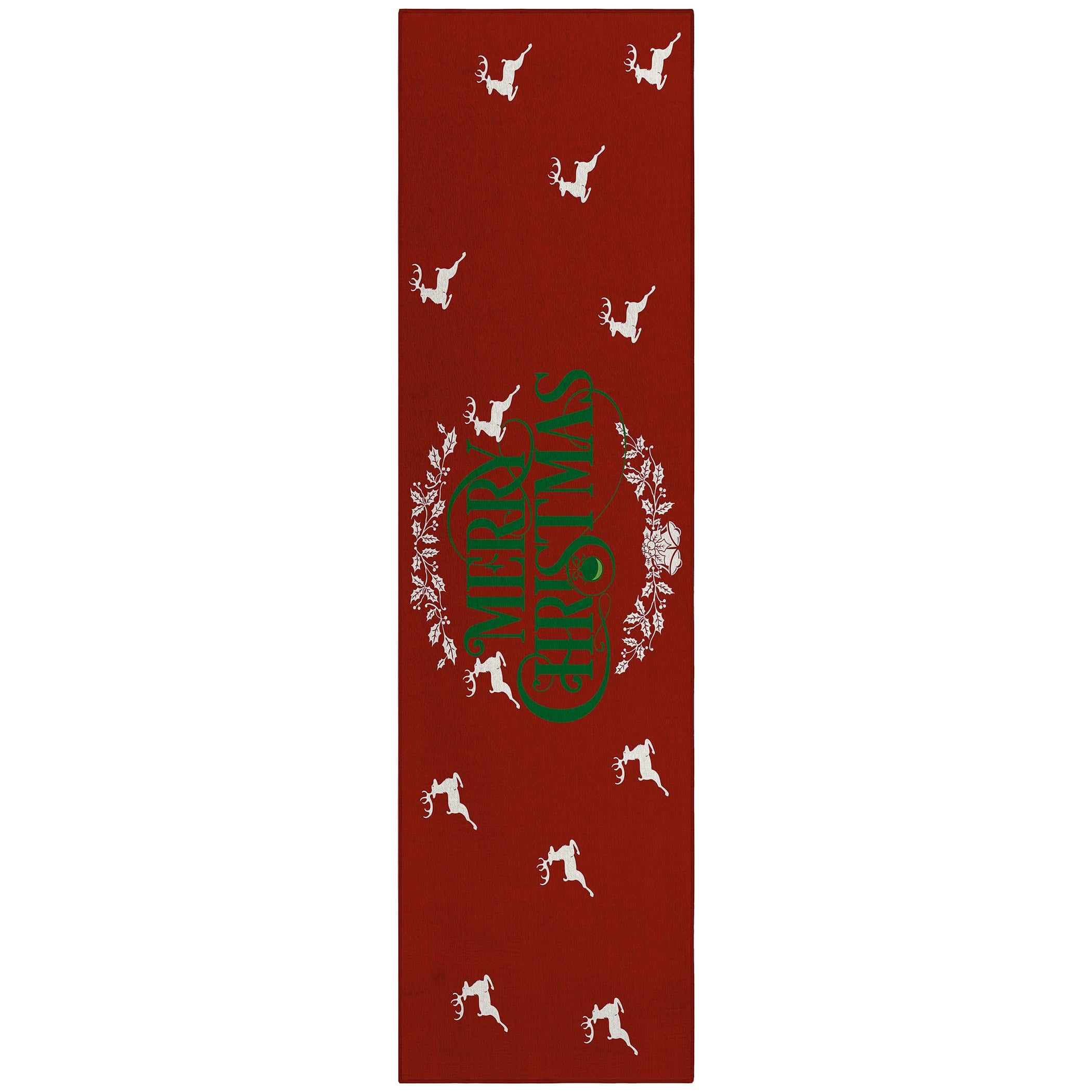 Luxury Machine Washable Indoor/Outdoor Holiday WN6 Red Rug 2'3" x 7'6" #shape_Runner