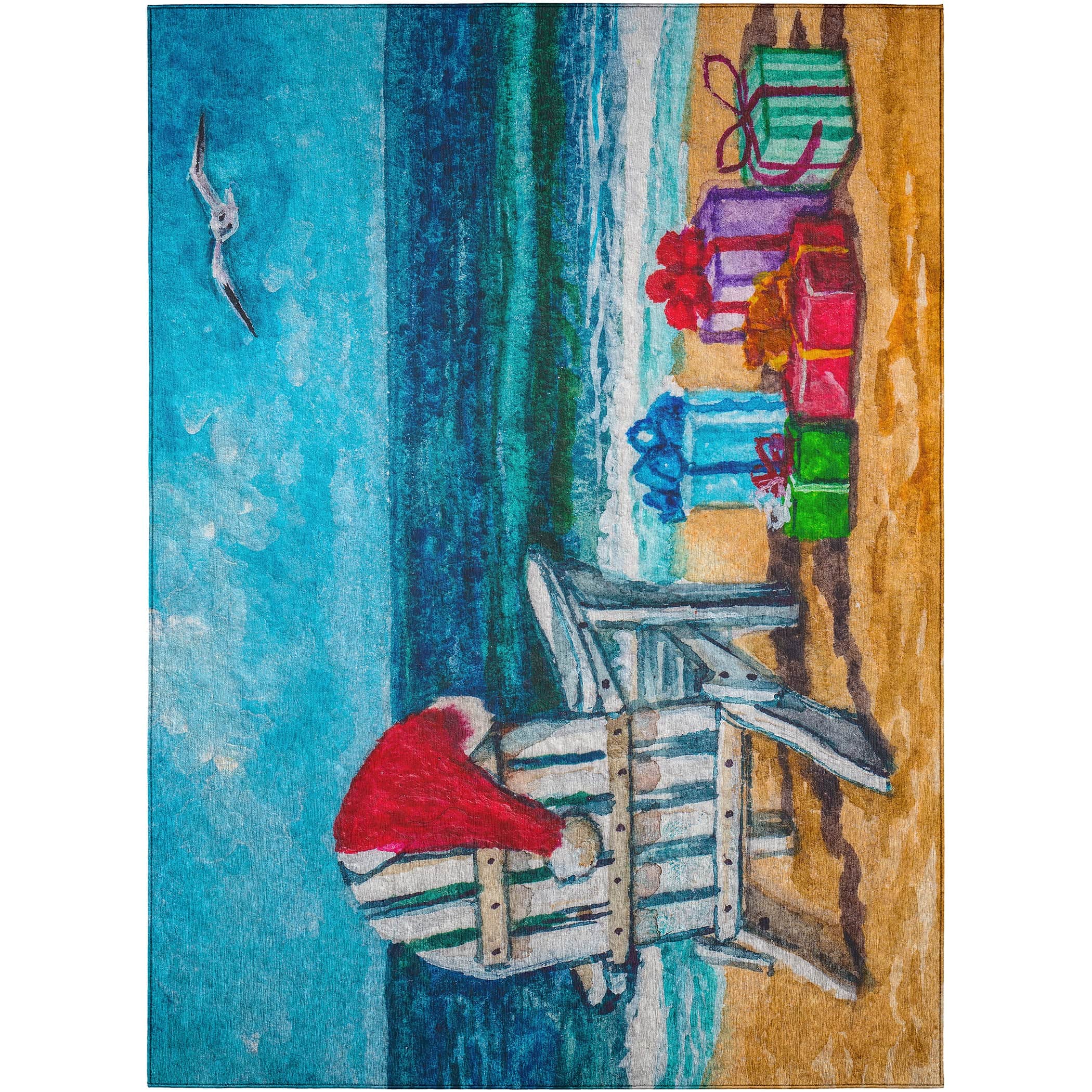 Luxury Machine Washable Indoor/Outdoor Holiday WN9 Ocean Blue Rug 2'6" x 3'10" #shape_Rectangle