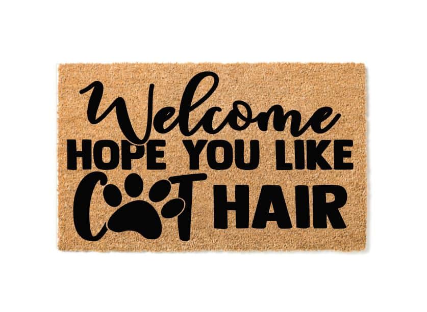 Welcome Hope You Like Cat Hair Paw Print Welcome Mat