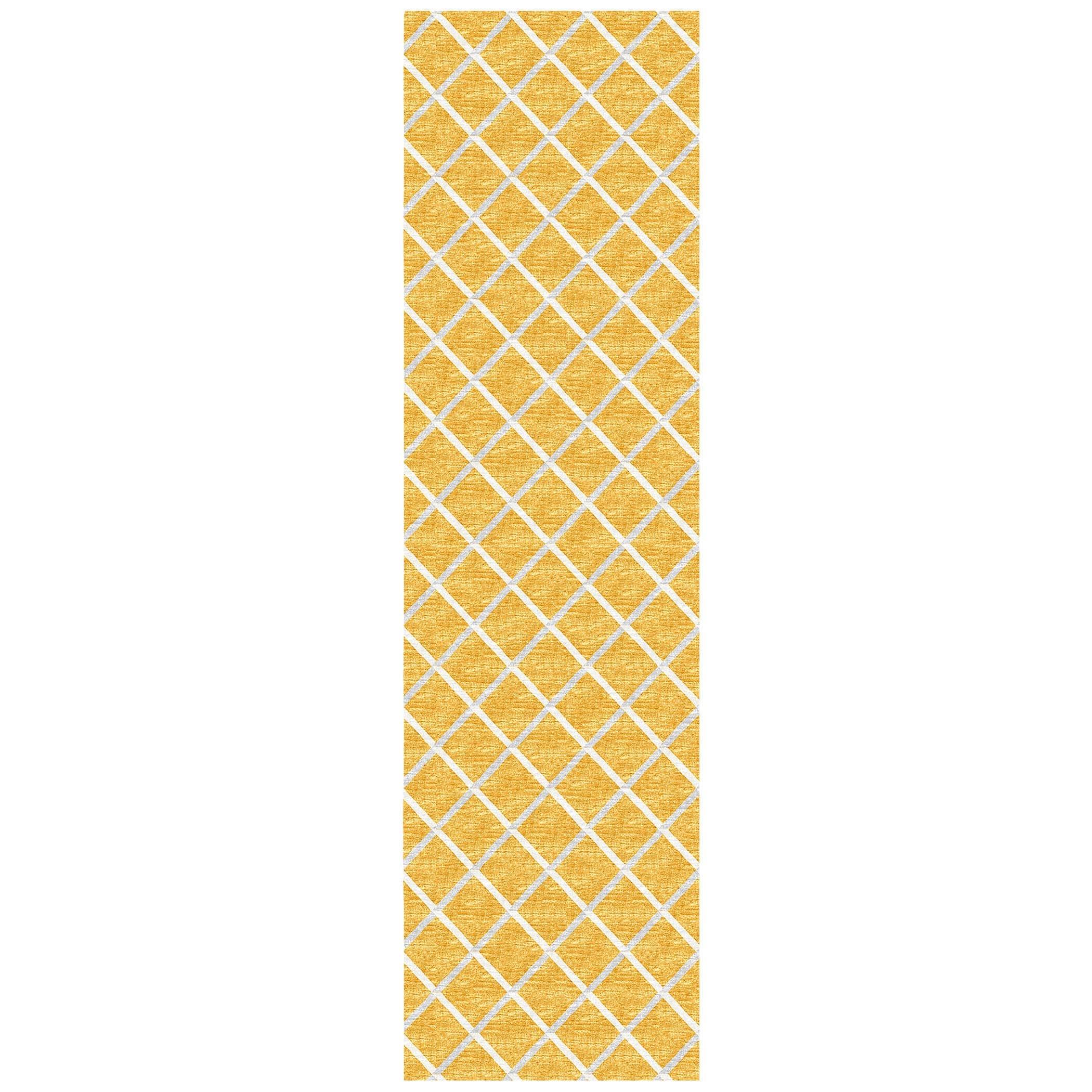 Luxury Machine Washable Indoor/Outdoor Transitional YO1 Gold Rug 2'3" x 10' #shape_Runner