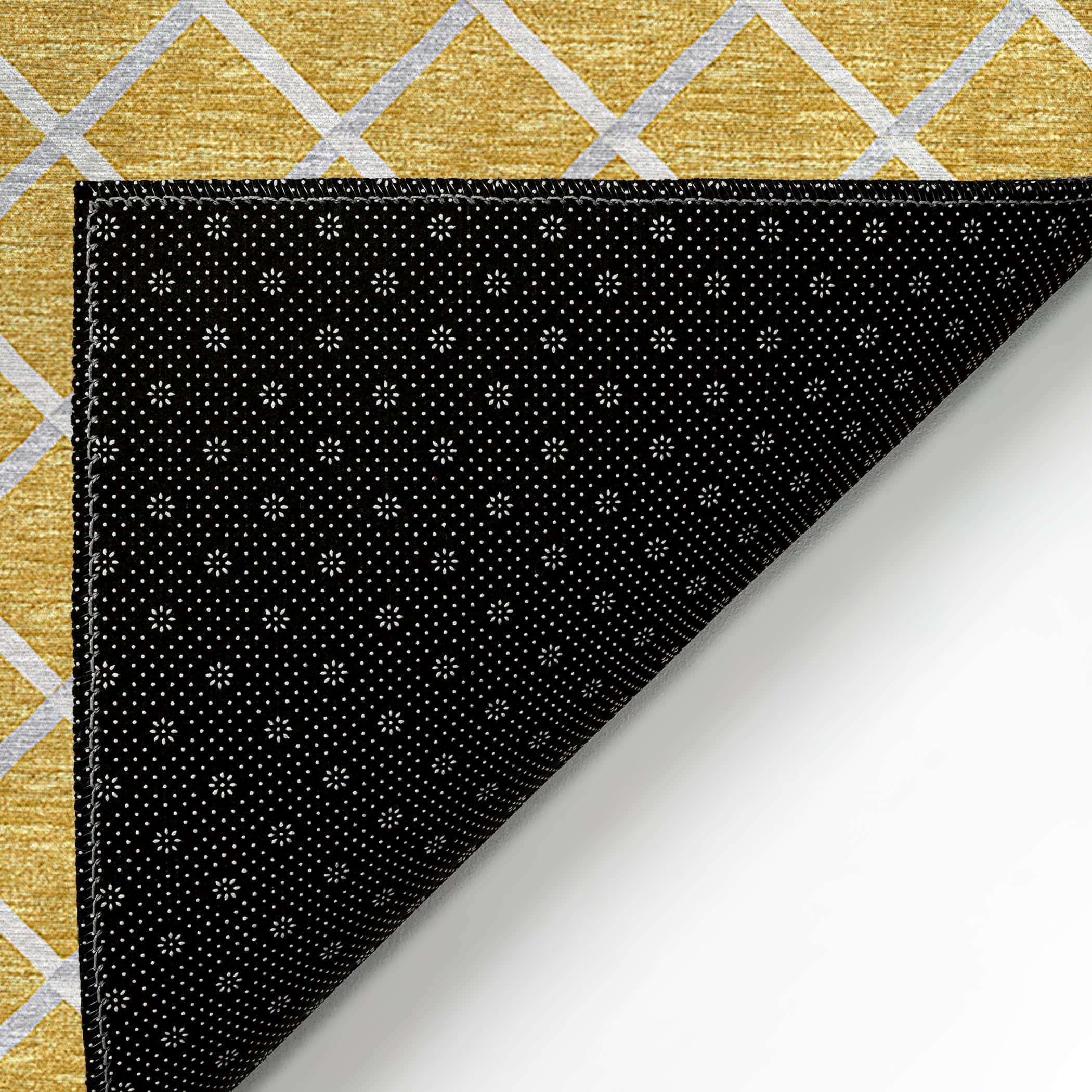 Luxury Machine Washable Indoor/Outdoor Transitional YO1 Gold Rug 1'8" x 2'6" #shape_Rectangle