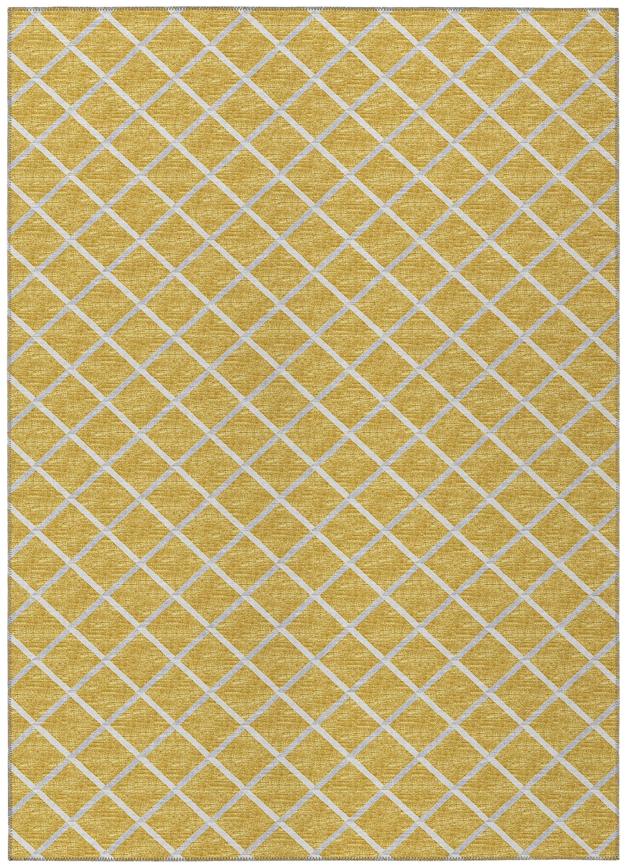 Luxury Machine Washable Indoor/Outdoor Transitional YO1 Gold Rug 3' x 5' #shape_Rectangle