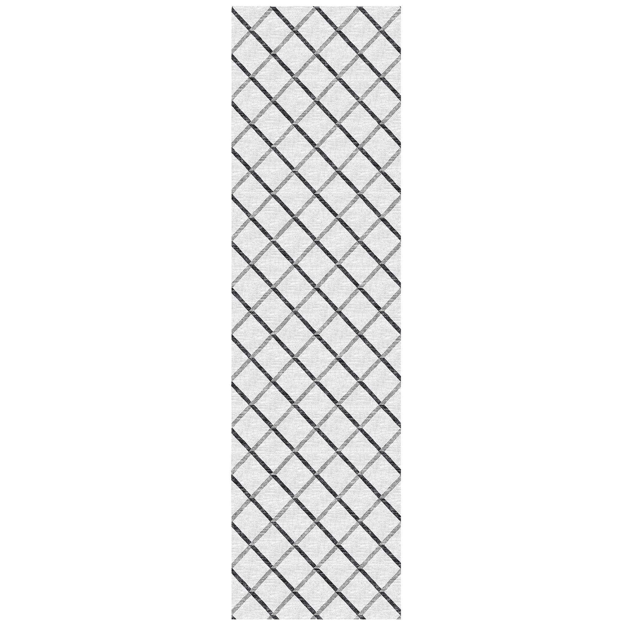 Luxury Machine Washable Indoor/Outdoor Transitional YO1 Gray Rug 2'3" x 10' #shape_Runner