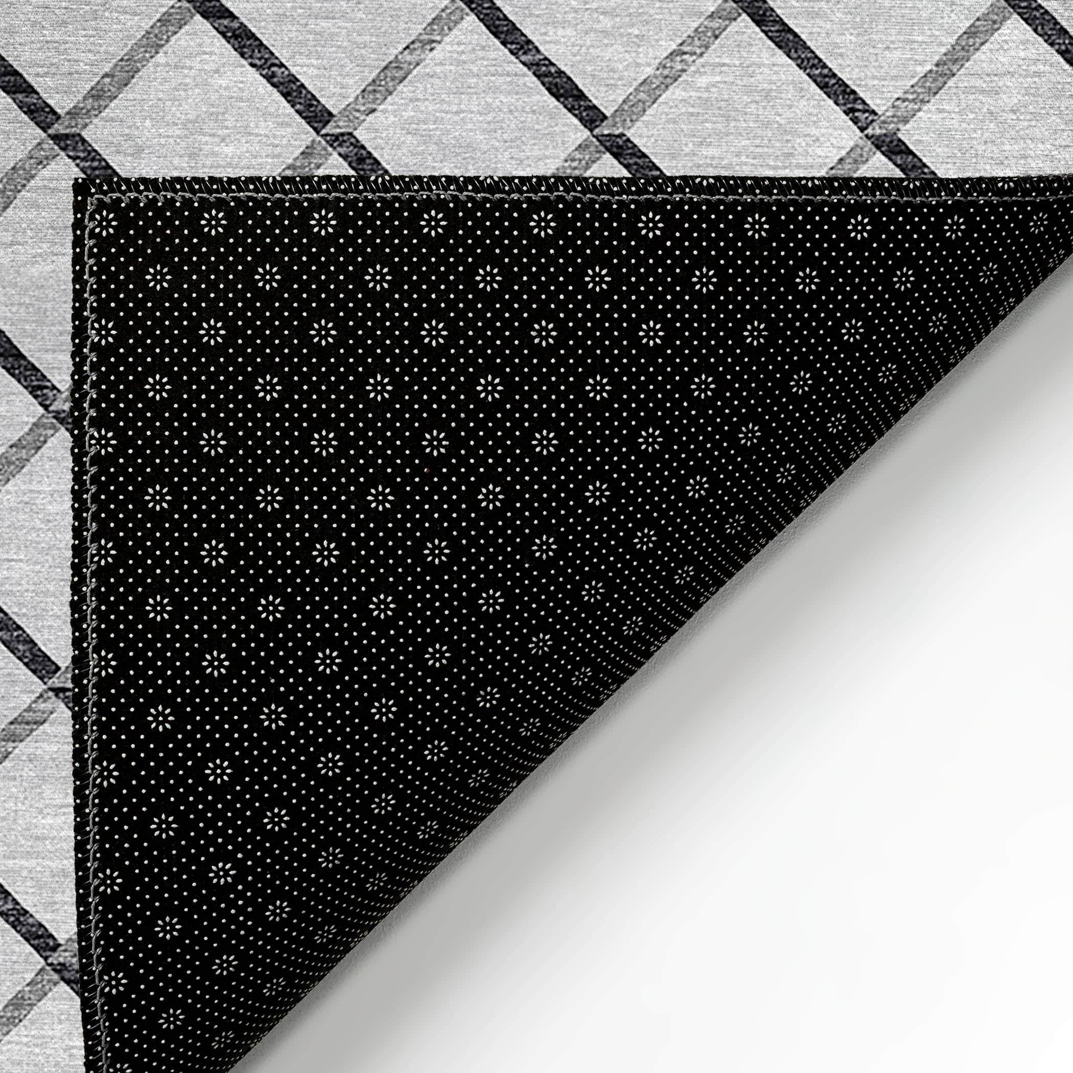 Luxury Machine Washable Indoor/Outdoor Transitional YO1 Gray Rug 1'8" x 2'6" #shape_Rectangle