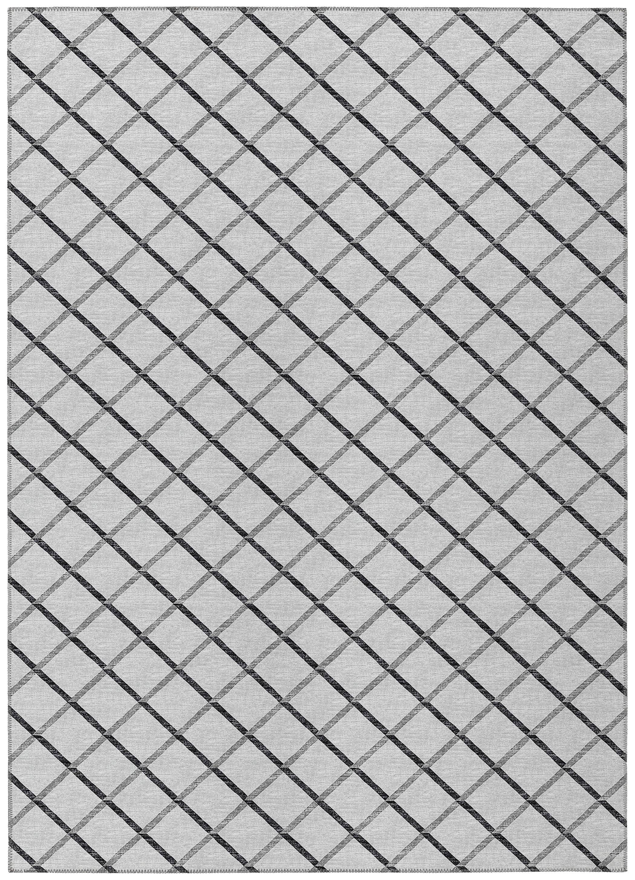 Luxury Machine Washable Indoor/Outdoor Transitional YO1 Gray Rug 3' x 5' #shape_Rectangle