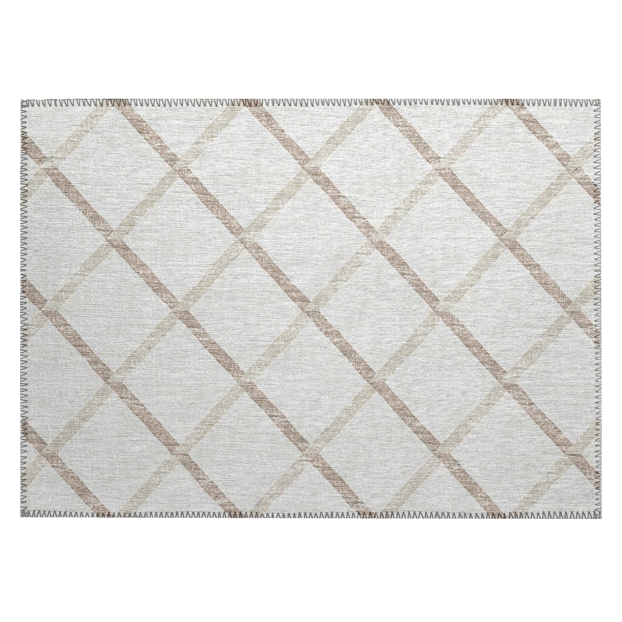 Luxury Machine Washable Indoor/Outdoor Transitional YO1 Ivory Rug 1'8" x 2'6" #shape_Rectangle