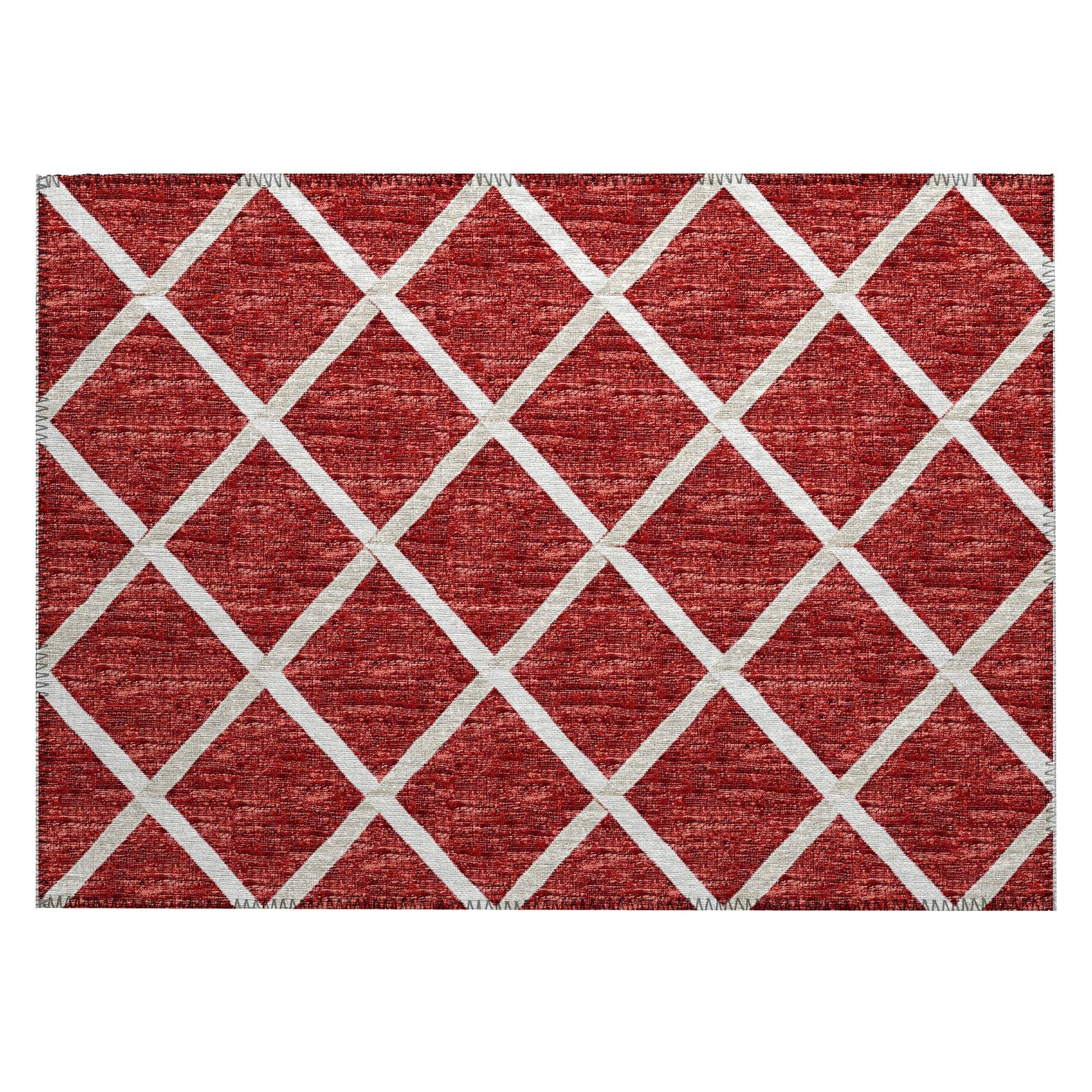 Luxury Machine Washable Indoor/Outdoor Transitional YO1 Red Rug 1'8" x 2'6" #shape_Rectangle