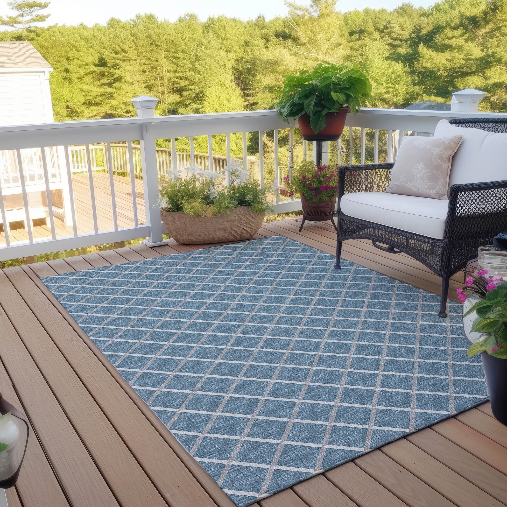 Luxury Machine Washable Indoor/Outdoor Transitional YO1 Sky Blue Rug 3' x 5' #shape_Rectangle