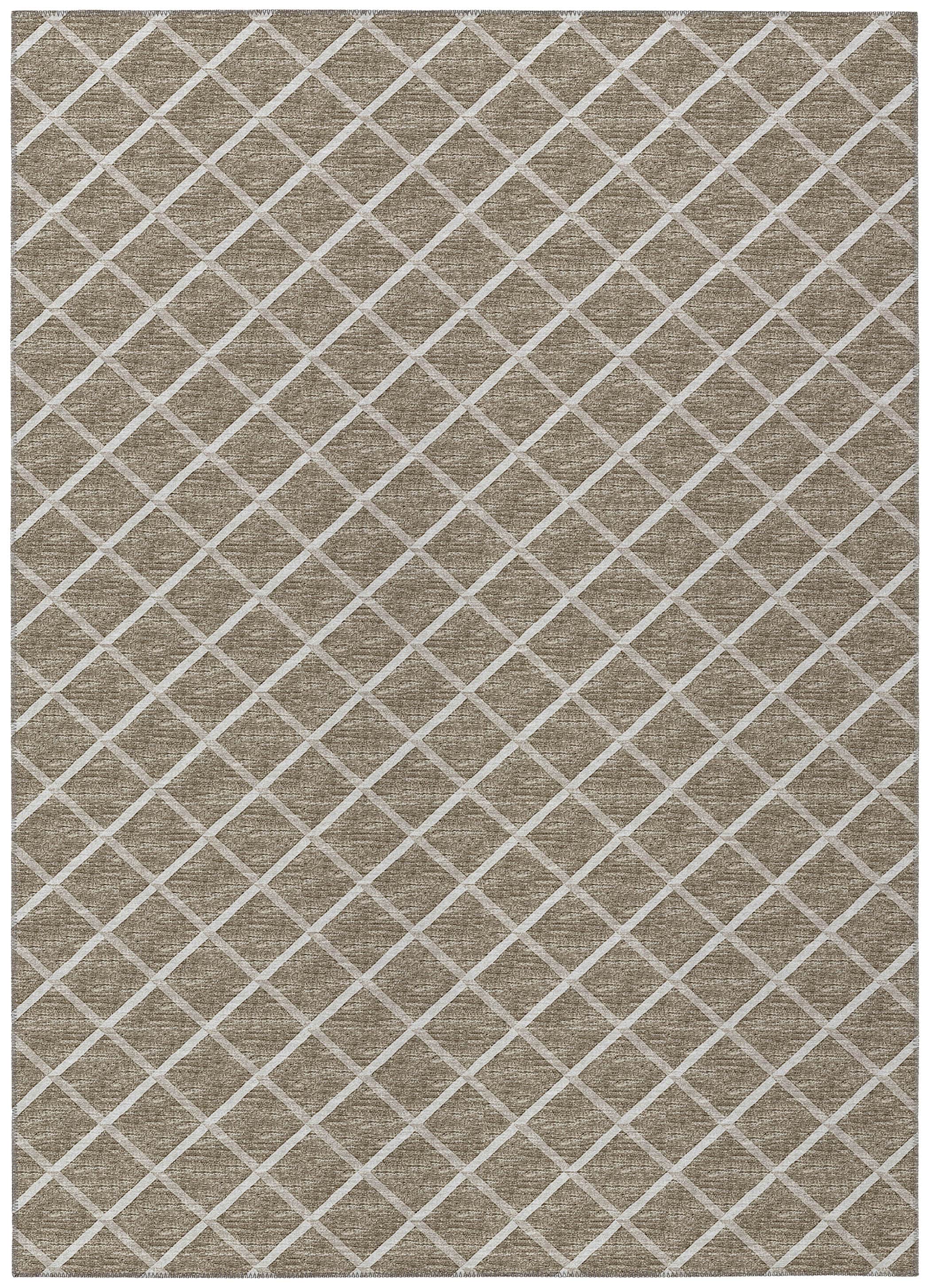 Luxury Machine Washable Indoor/Outdoor Transitional YO1 Taupe Brown Rug 3' x 5' #shape_Rectangle