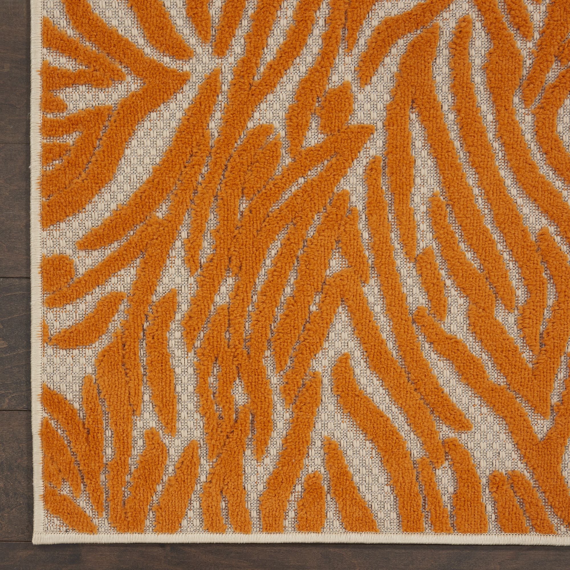Orange Indoor Outdoor Zebra Stripe Area Rug