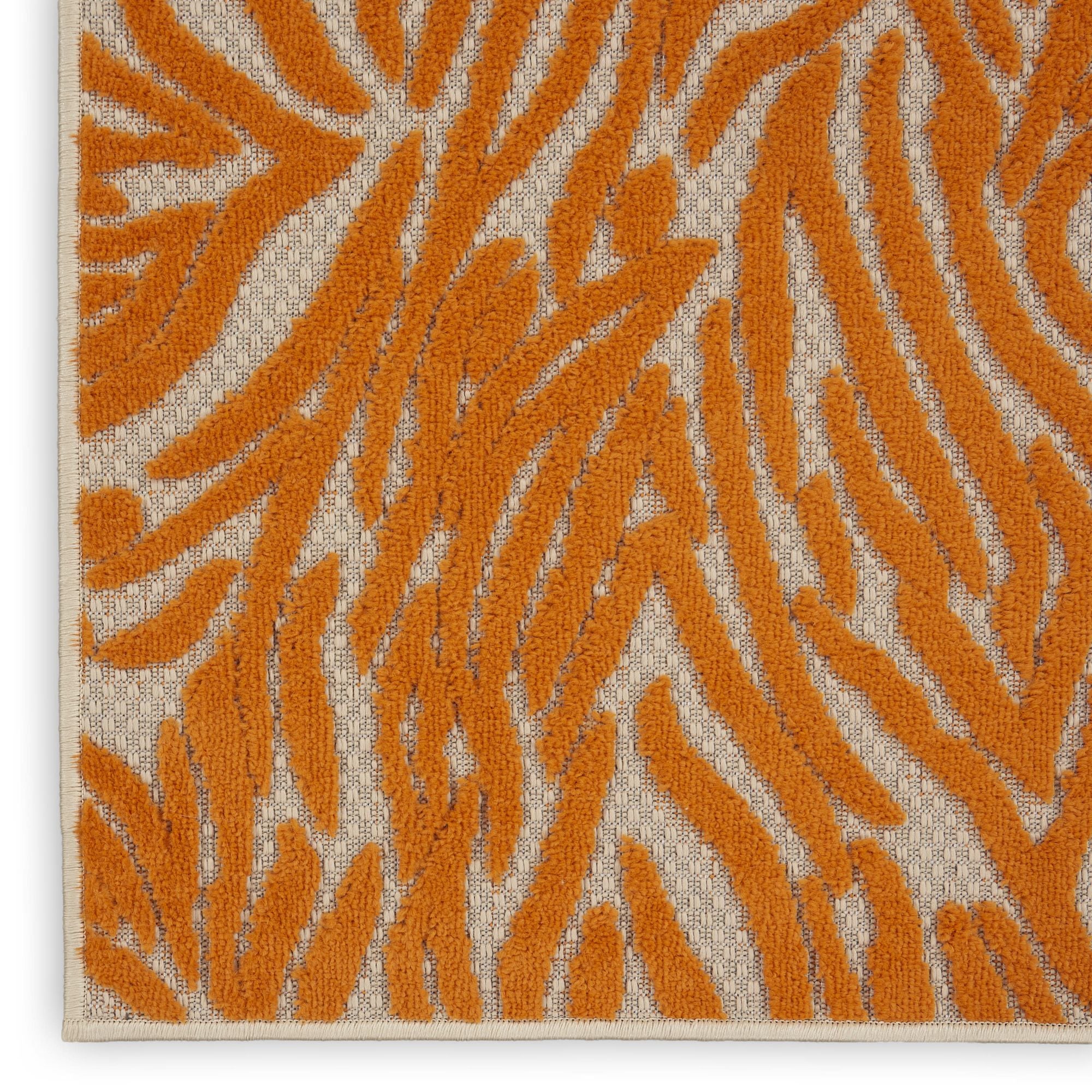 Orange Indoor Outdoor Zebra Stripe Area Rug