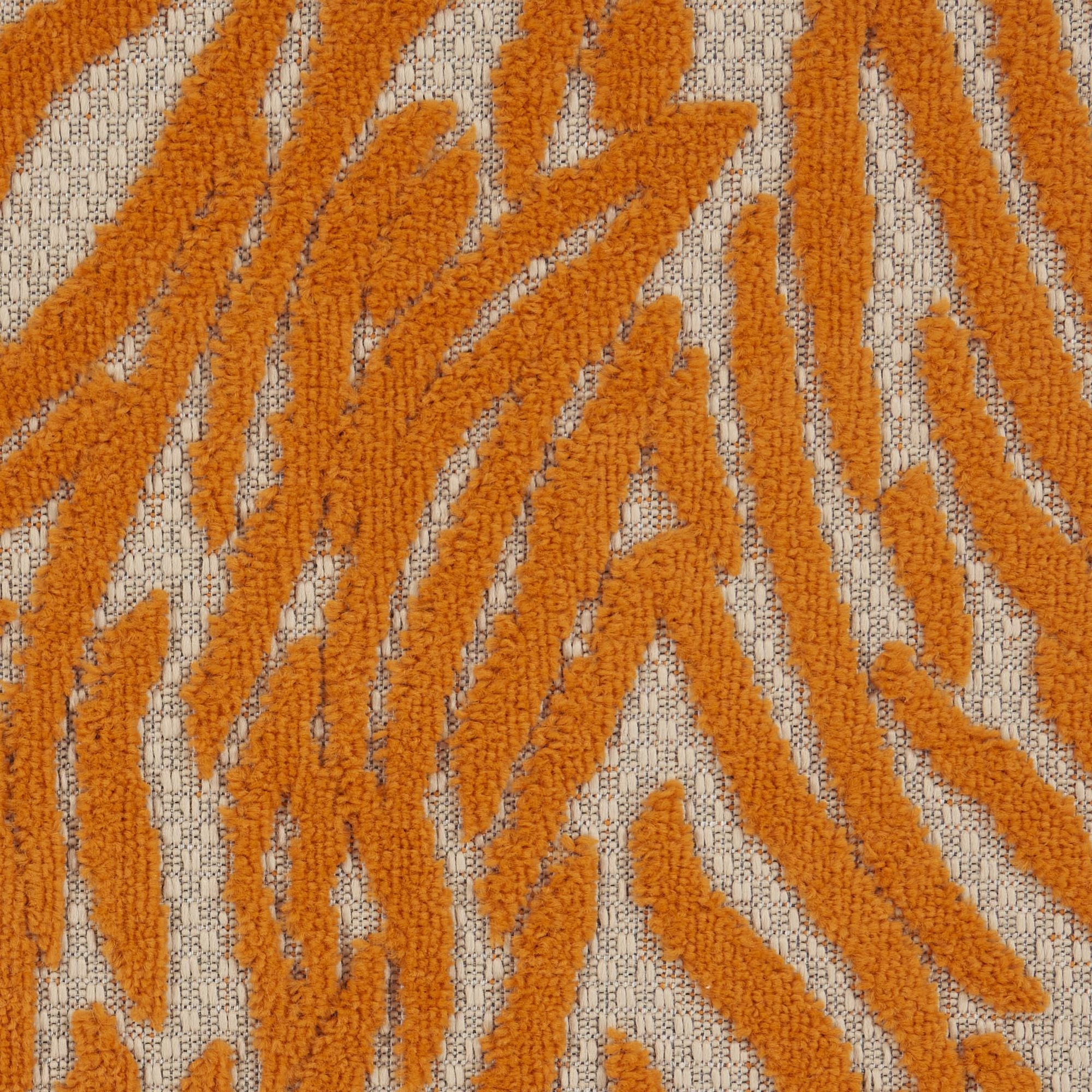 Orange Indoor Outdoor Zebra Stripe Area Rug
