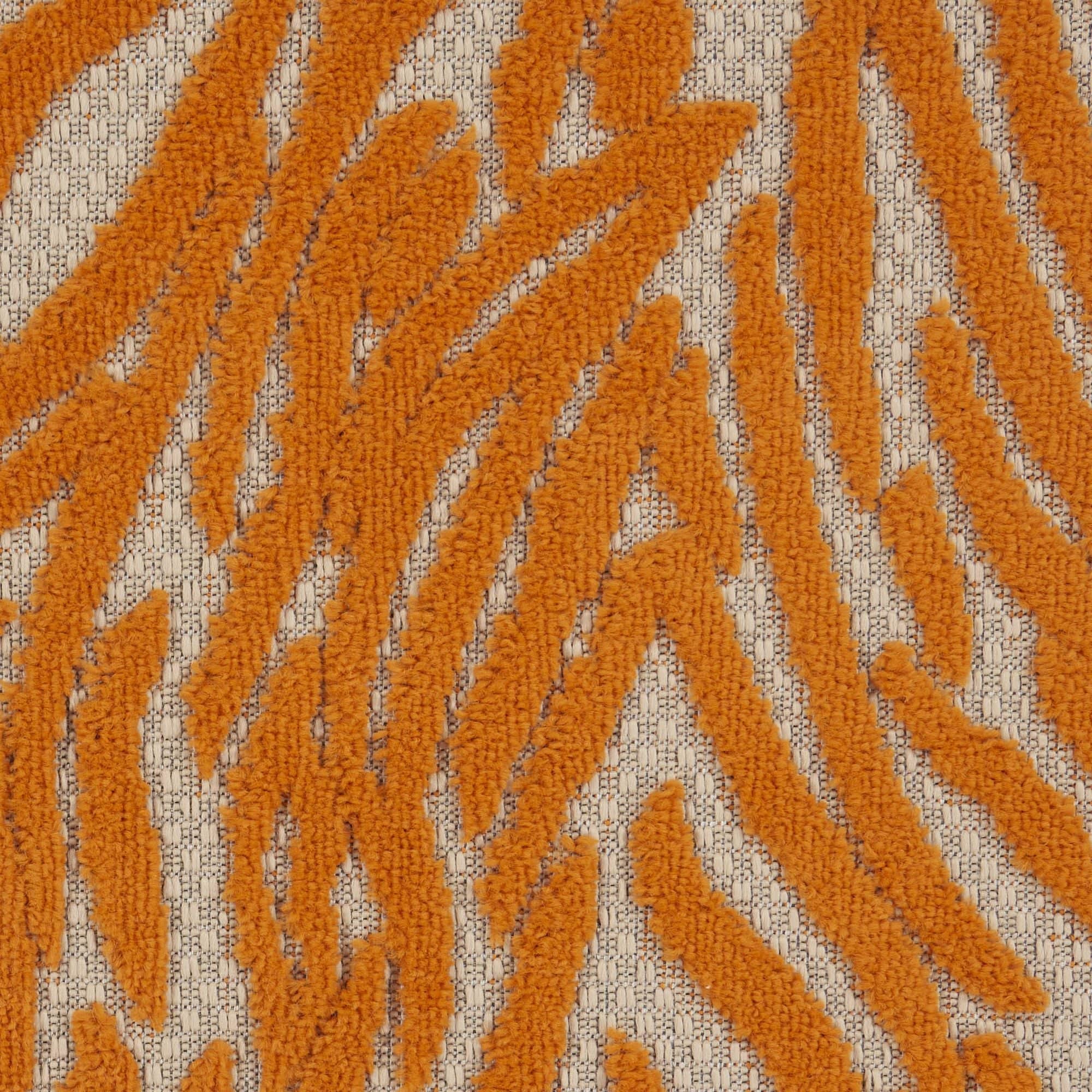 Orange Indoor Outdoor Zebra Stripe Area Rug