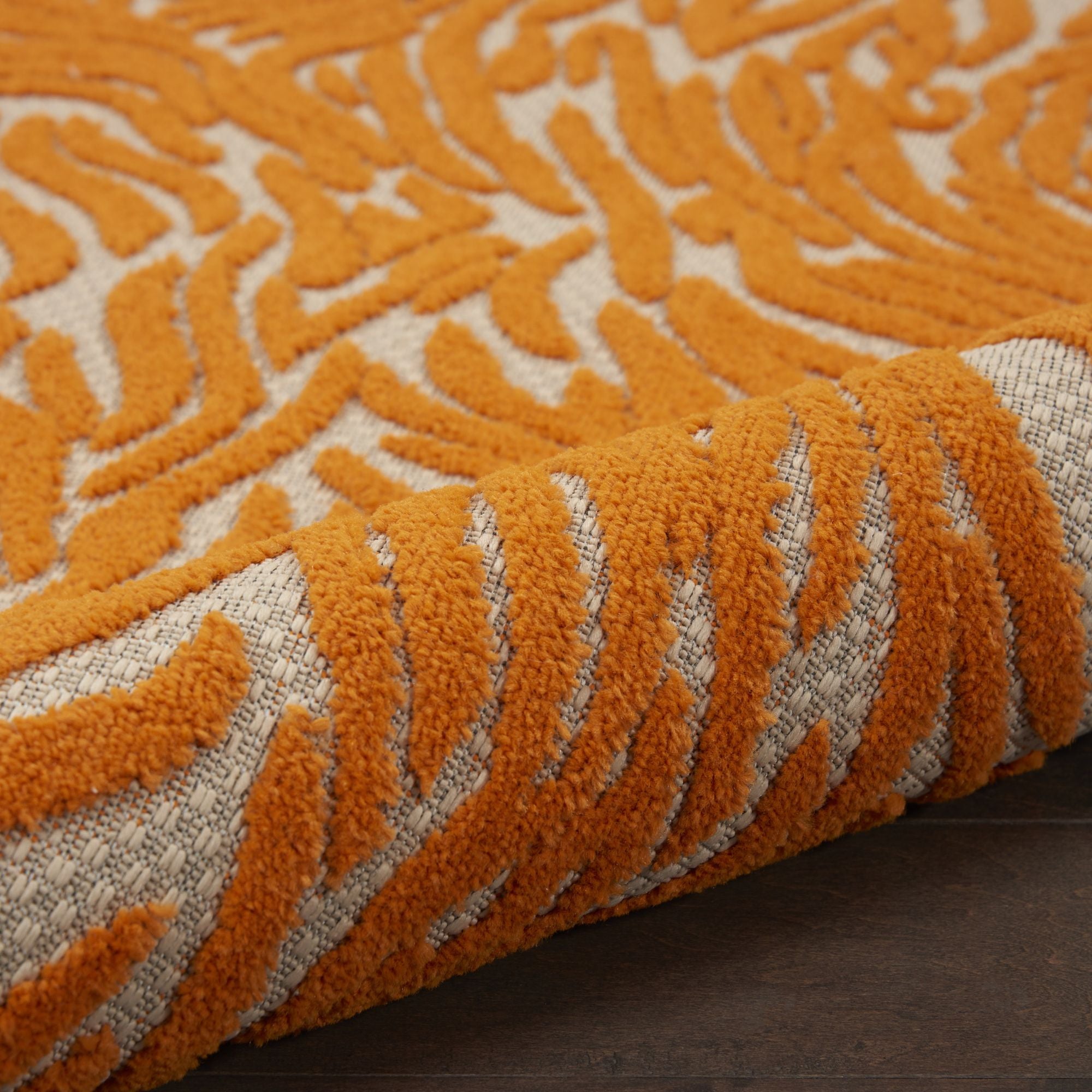Orange Indoor Outdoor Zebra Stripe Area Rug