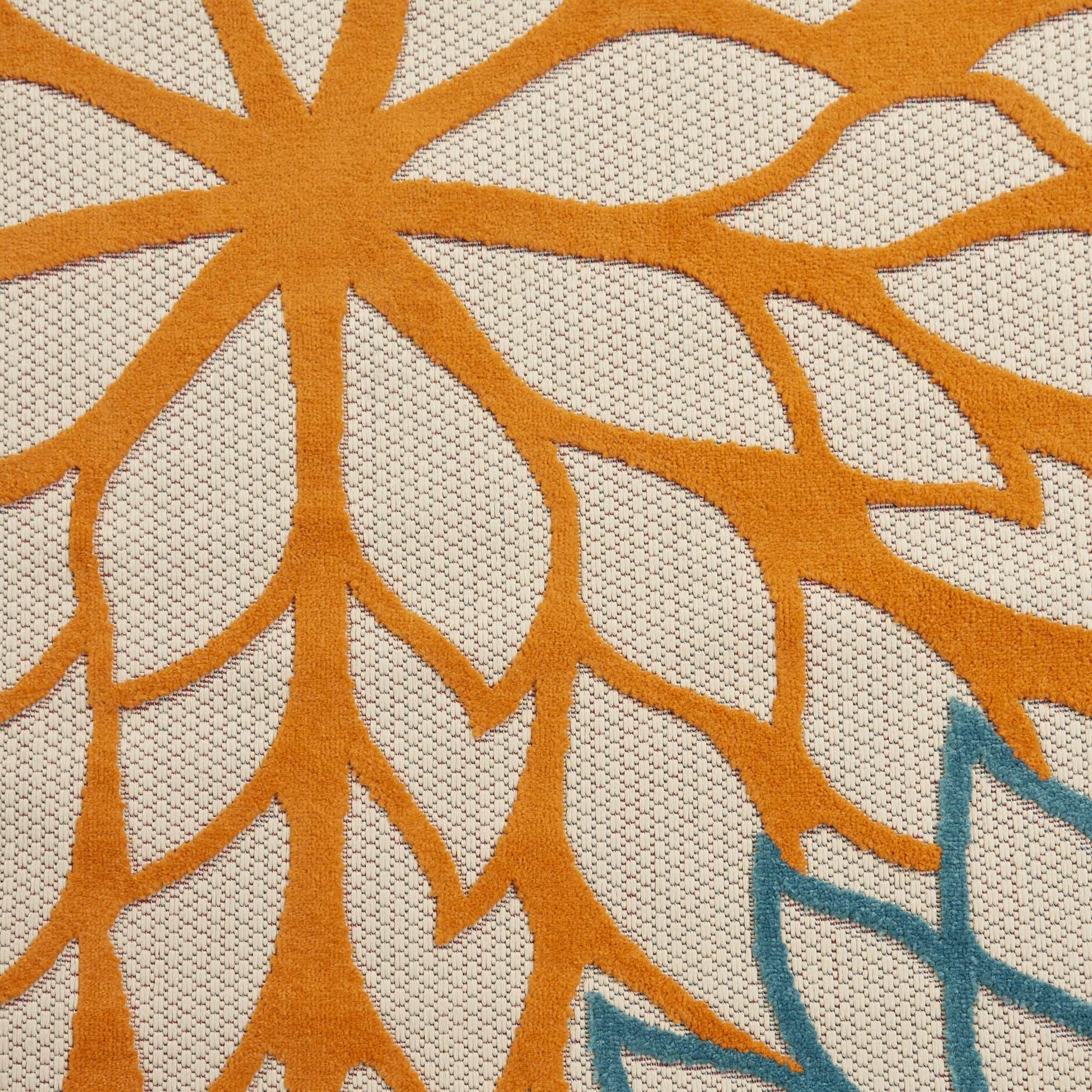 Green Tropical Indoor-Outdoor Black White Area Rug