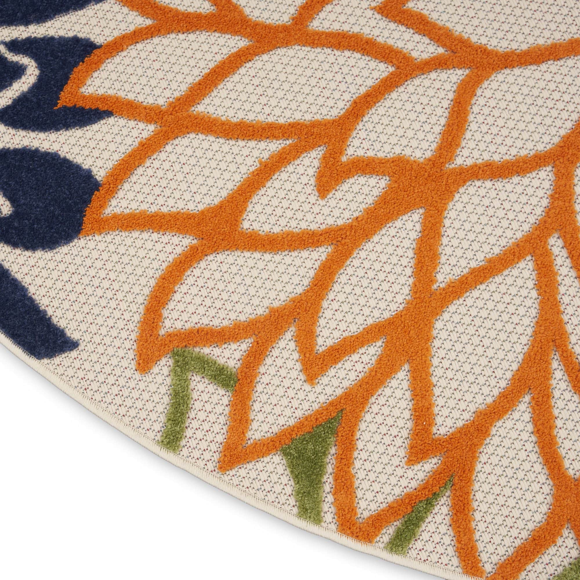 Multicolor Tropical Indoor-Outdoor Black White Area Rug