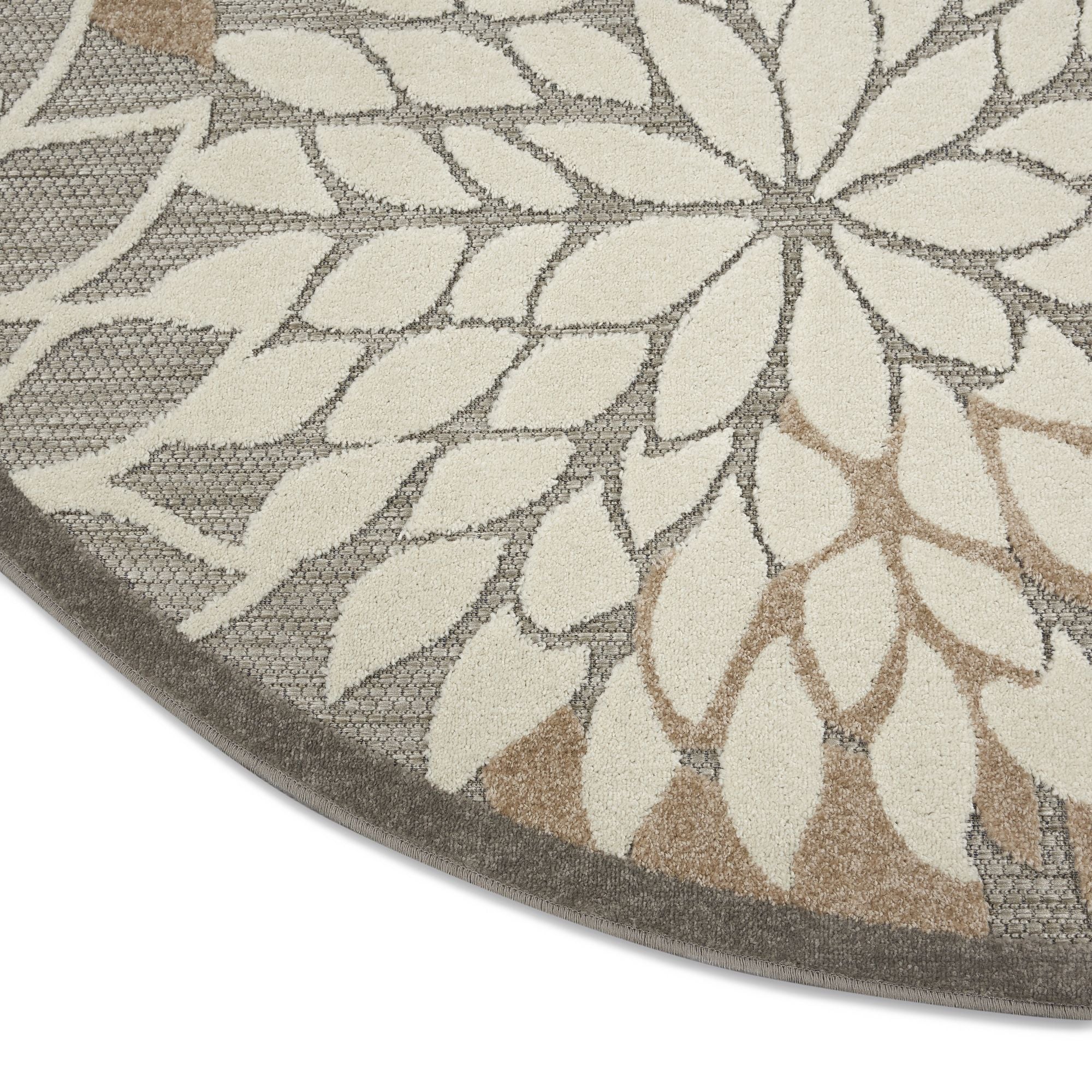 Natural Tropical Indoor-Outdoor Black White Area Rug