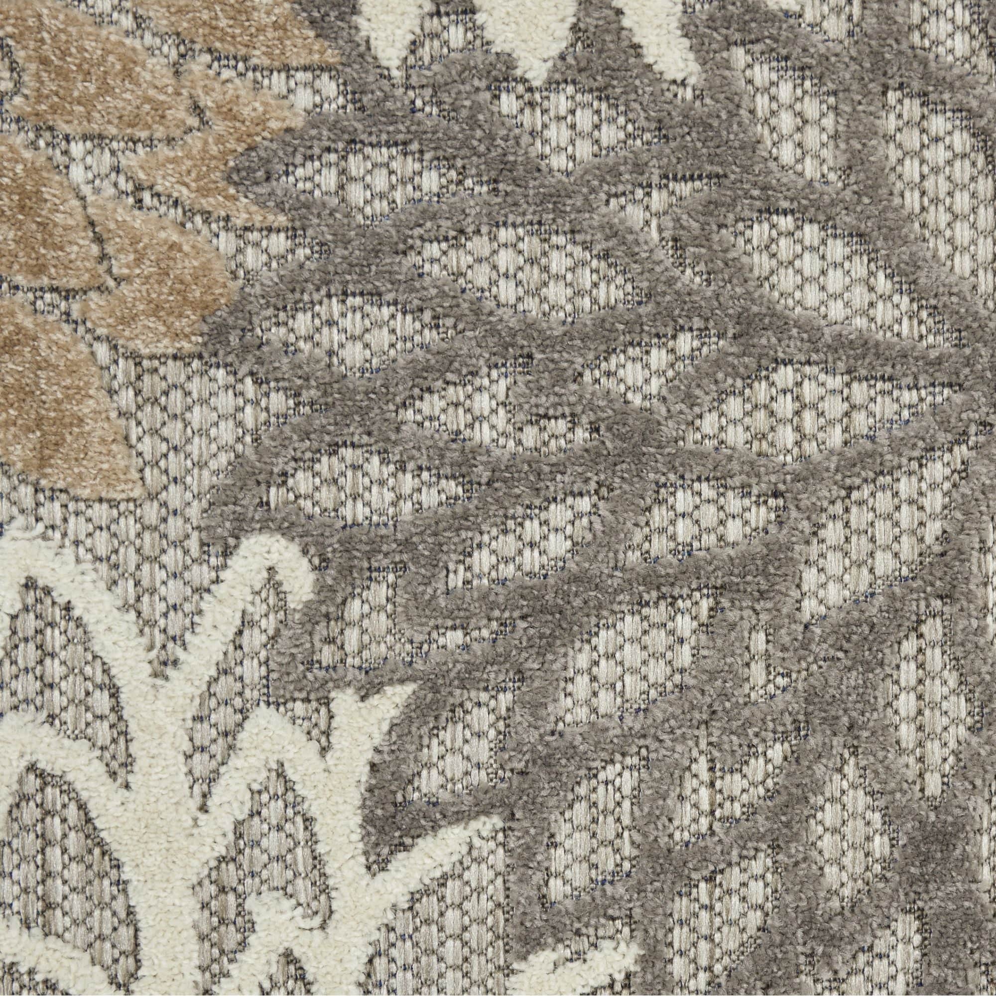 Natural Tropical Indoor-Outdoor Black White Area Rug