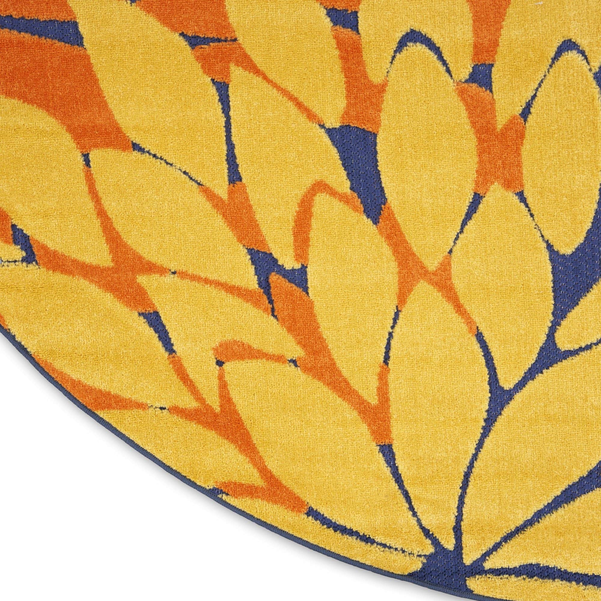 Navy Multicolor Tropical Indoor-Outdoor Black White Area Rug