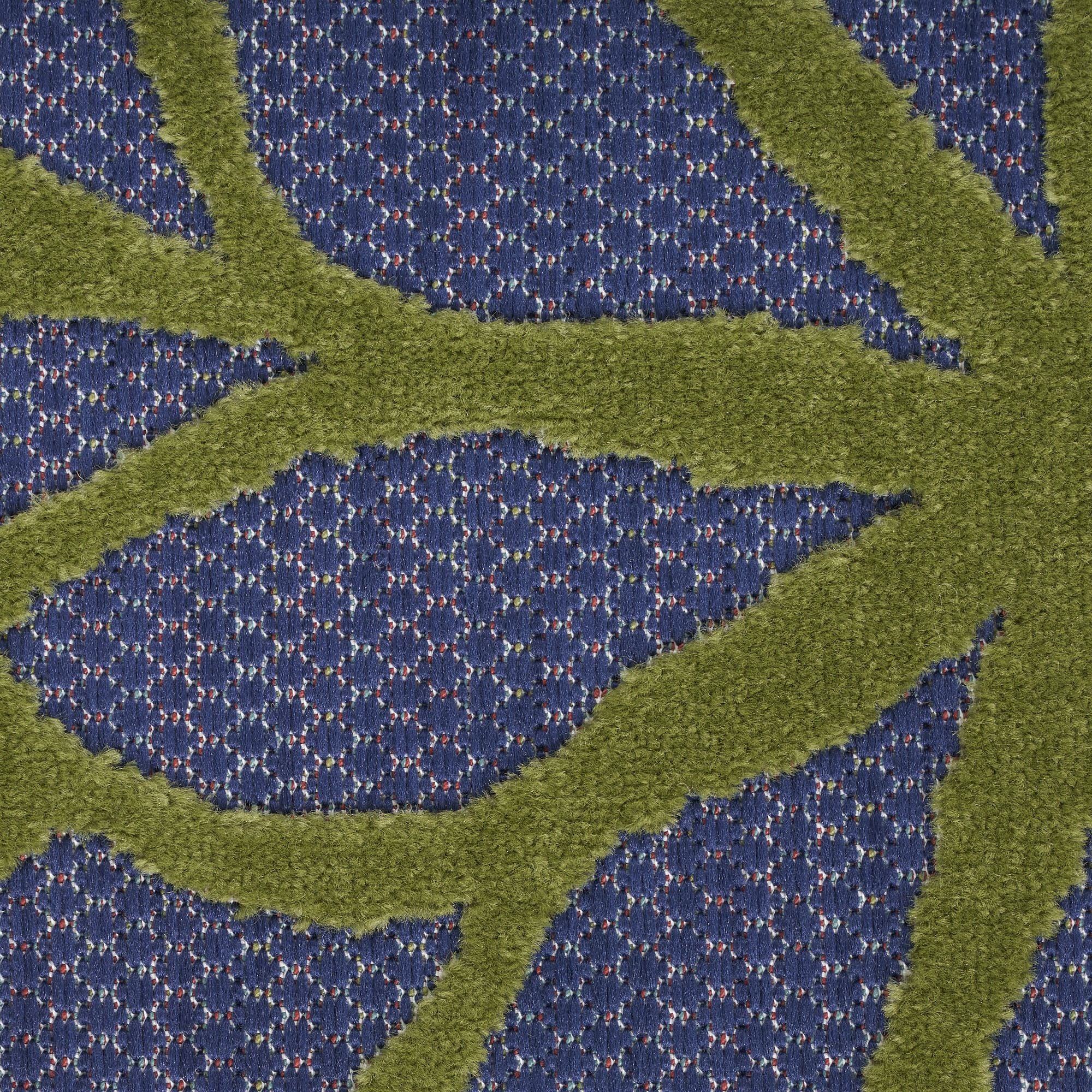 Navy Multicolor Tropical Indoor-Outdoor Black White Area Rug