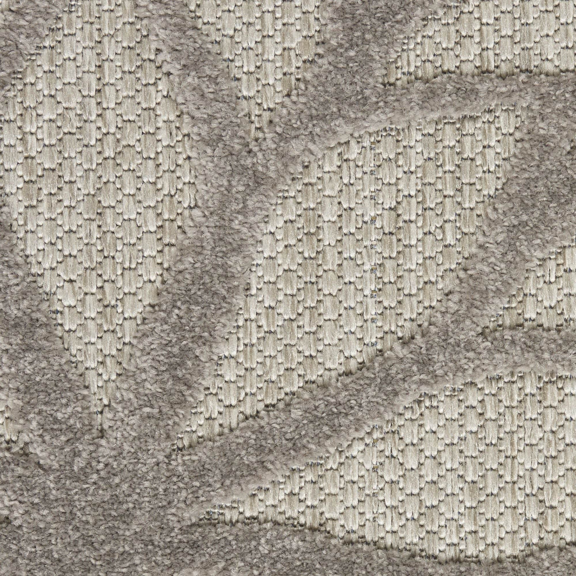 Silver Grey Tropical Indoor-Outdoor Black White Area Rug