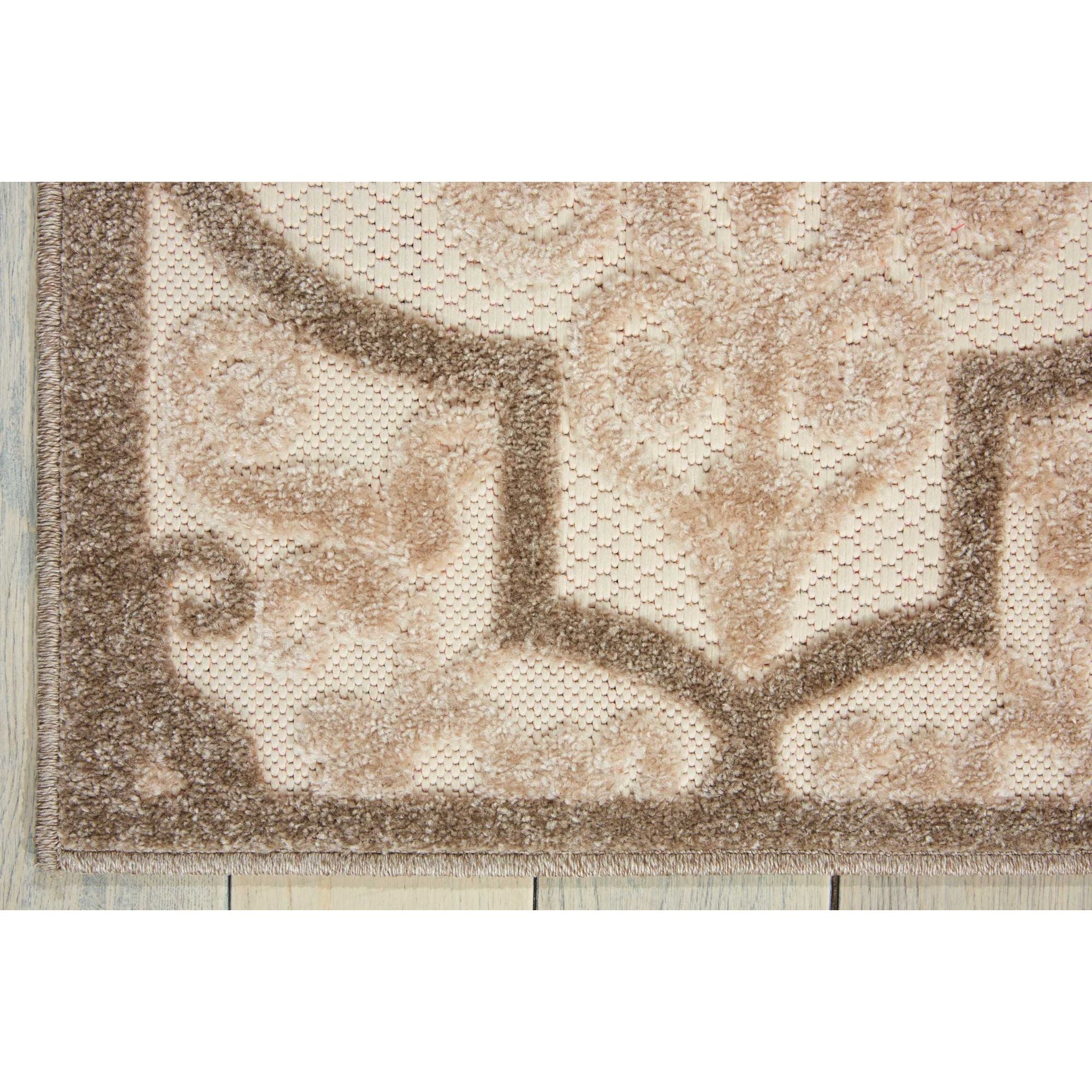 Cream Bohemian Trellis Indoor Outdoor Patio Rug