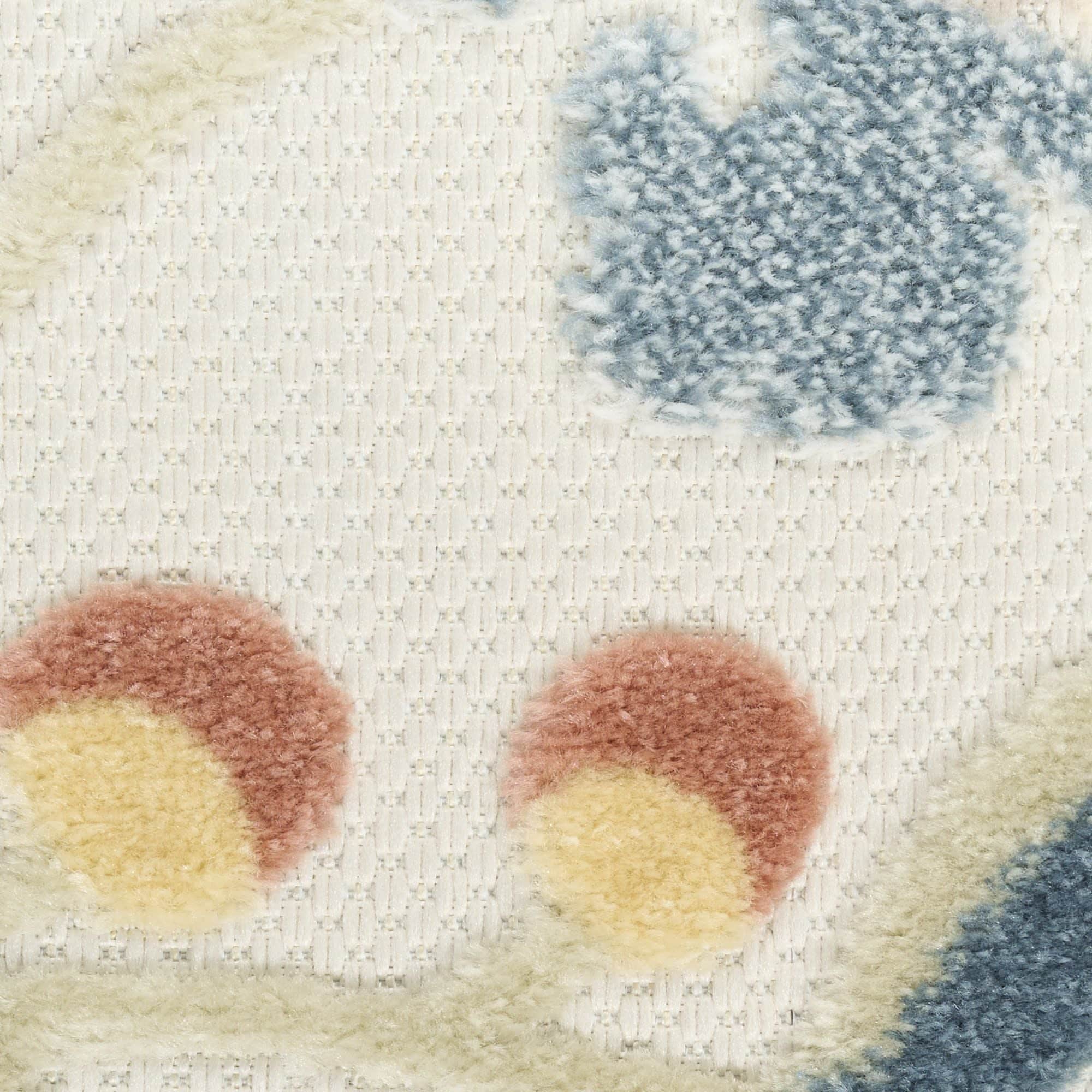 Grey Multicolor Farmhouse Indoor-Outdoor Swirling Vines Rug