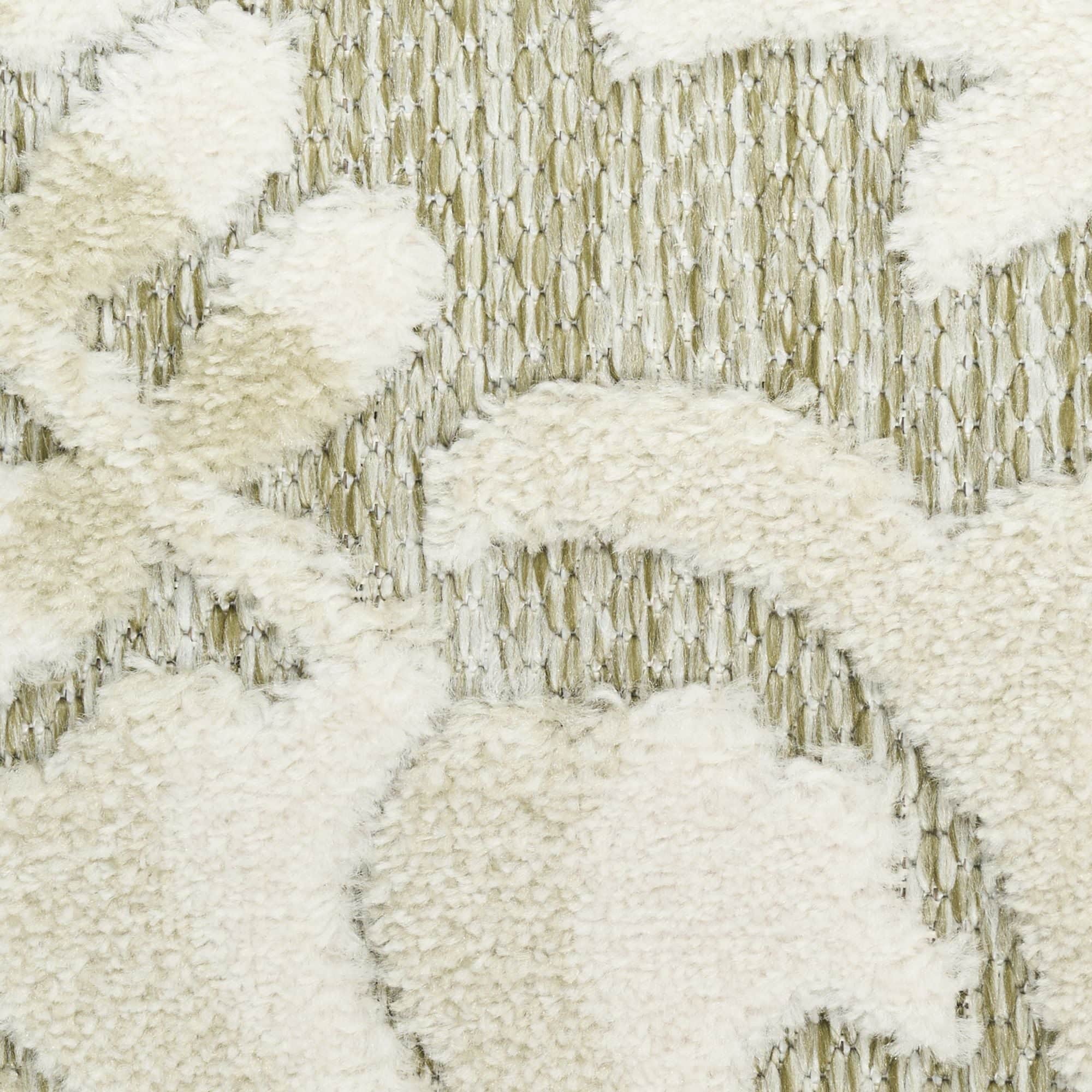 Ivory Sage Farmhouse Indoor-Outdoor Swirling Vines Rug