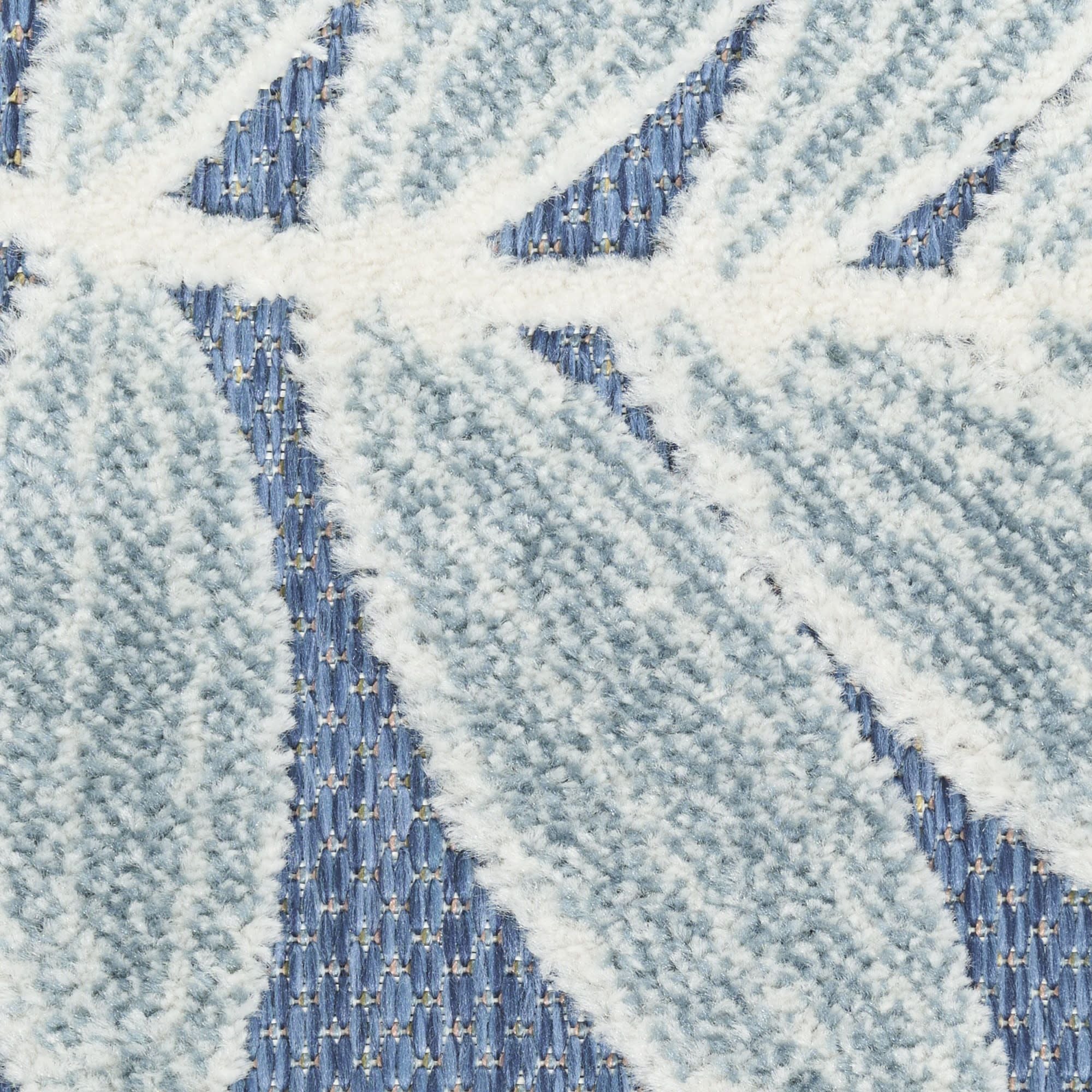 Blue Tropical Leaf Indoor/Outdoor Patio Rug