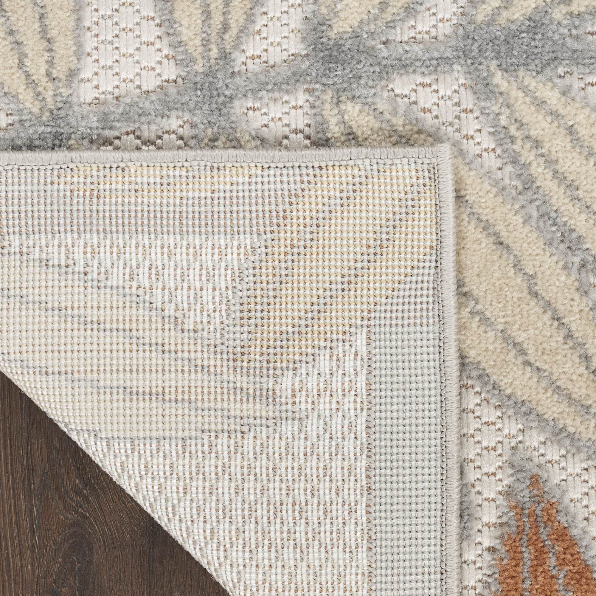 Blue Mocha Tropical Leaf Indoor/Outdoor Patio Rug