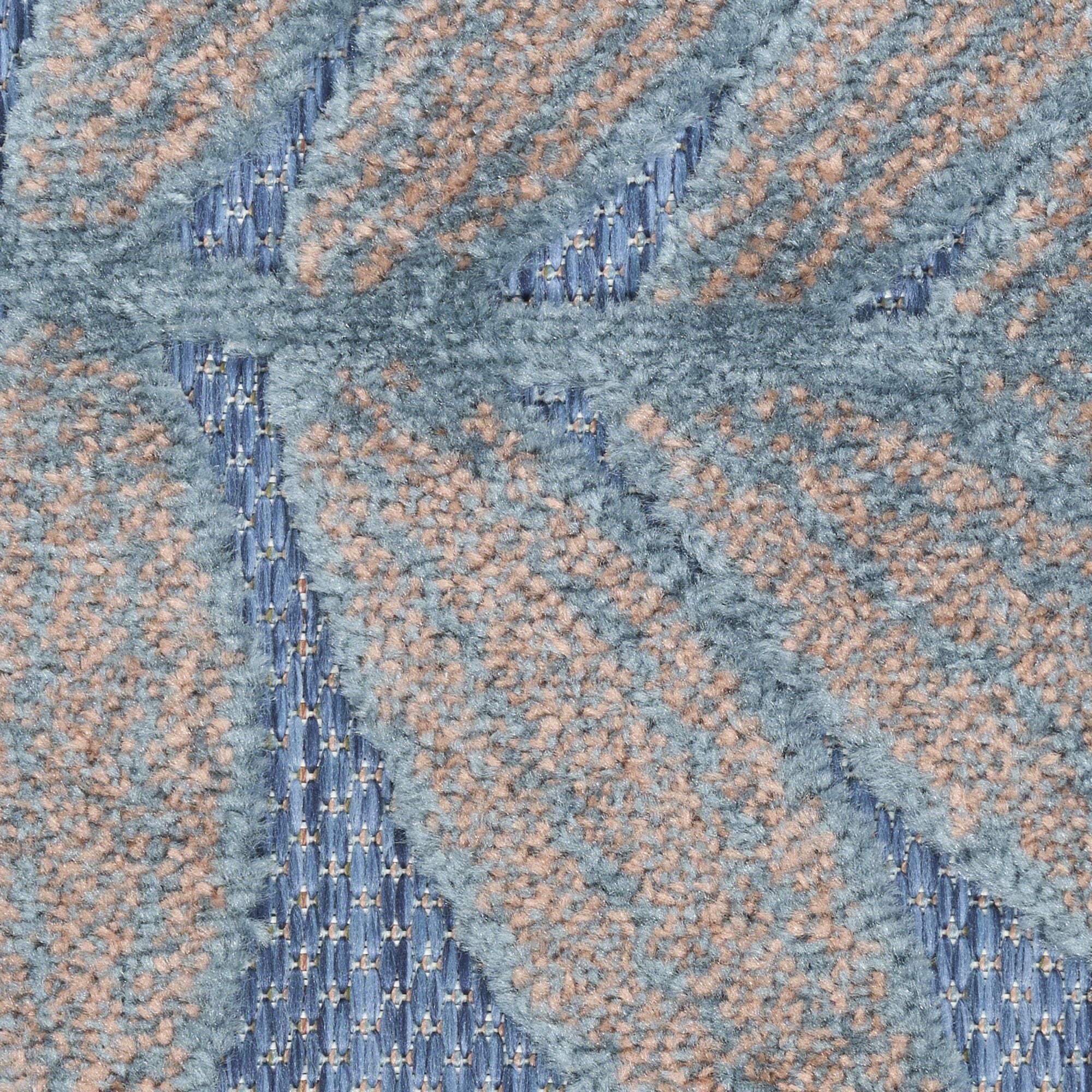 Blue Rose Tropical Leaf Indoor/Outdoor Patio Rug