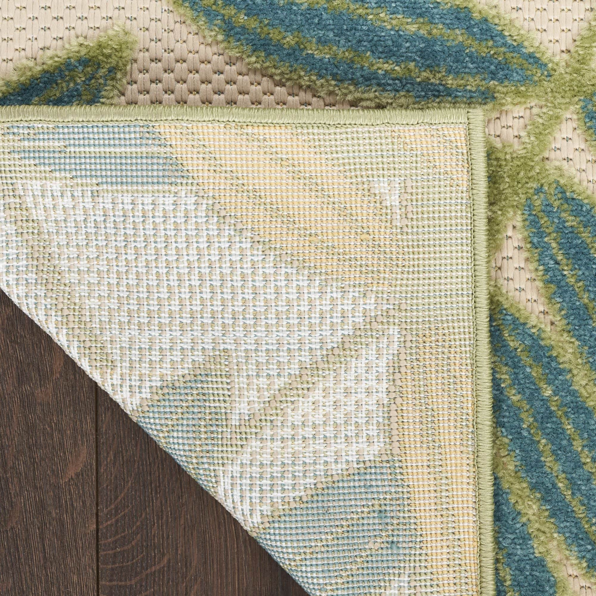 Green Multicolor Tropical Leaf Indoor/Outdoor Patio Rug