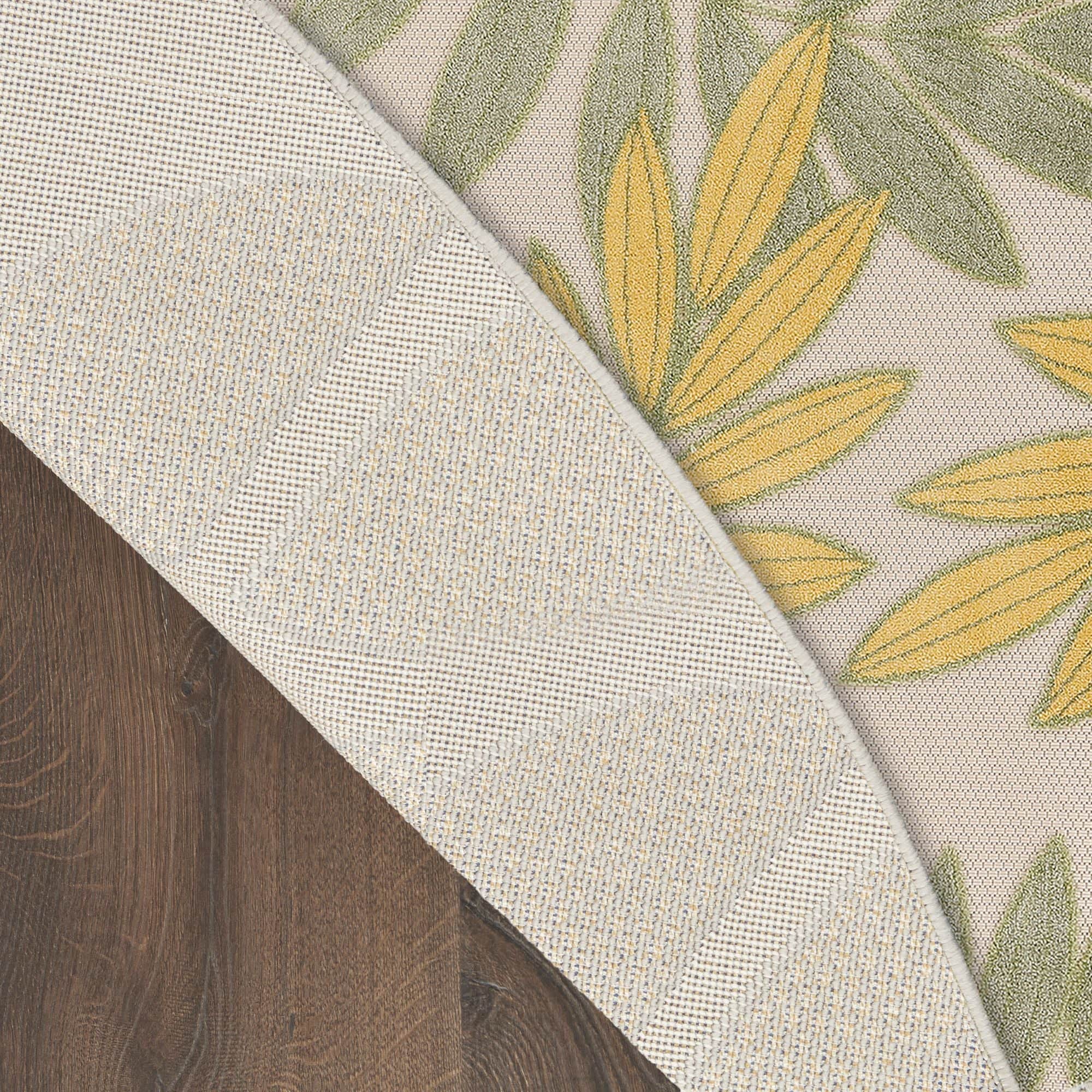 Green Multicolor Tropical Leaf Indoor/Outdoor Patio Rug