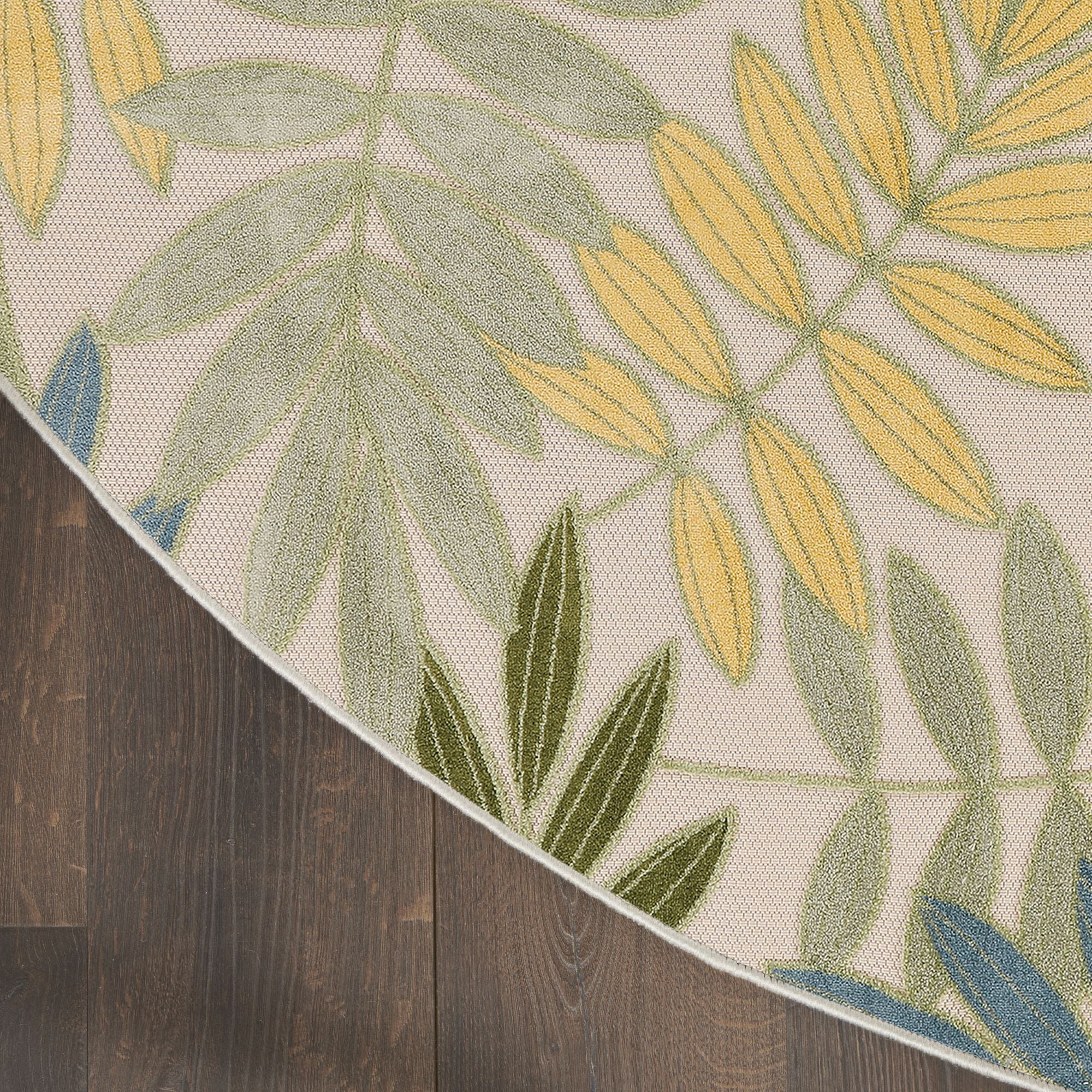 Green Multicolor Tropical Leaf Indoor/Outdoor Patio Rug