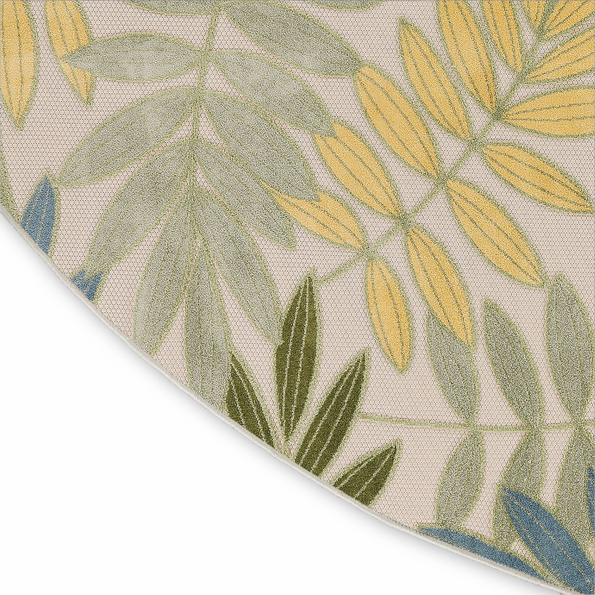 Green Multicolor Tropical Leaf Indoor/Outdoor Patio Rug