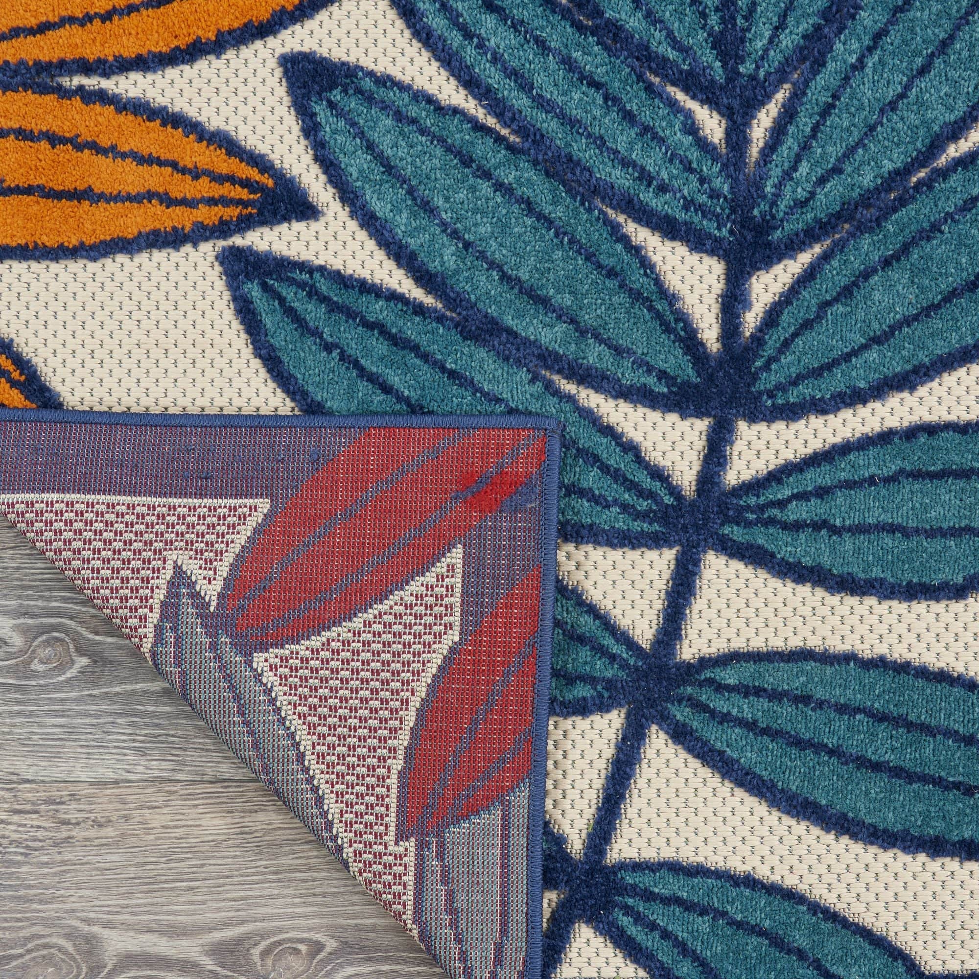 Multicolor Tropical Leaf Indoor/Outdoor Patio Rug