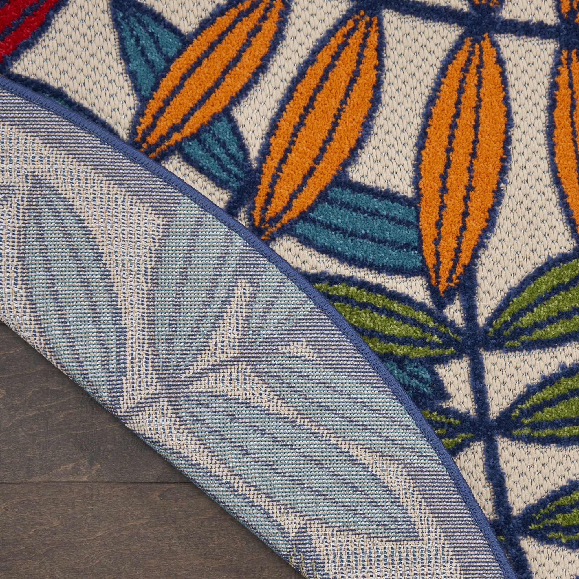 Multicolor Tropical Leaf Indoor/Outdoor Patio Rug