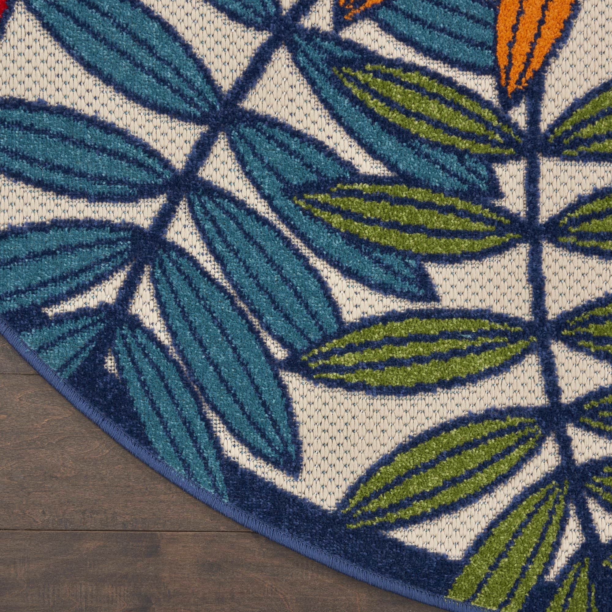 Multicolor Tropical Leaf Indoor/Outdoor Patio Rug