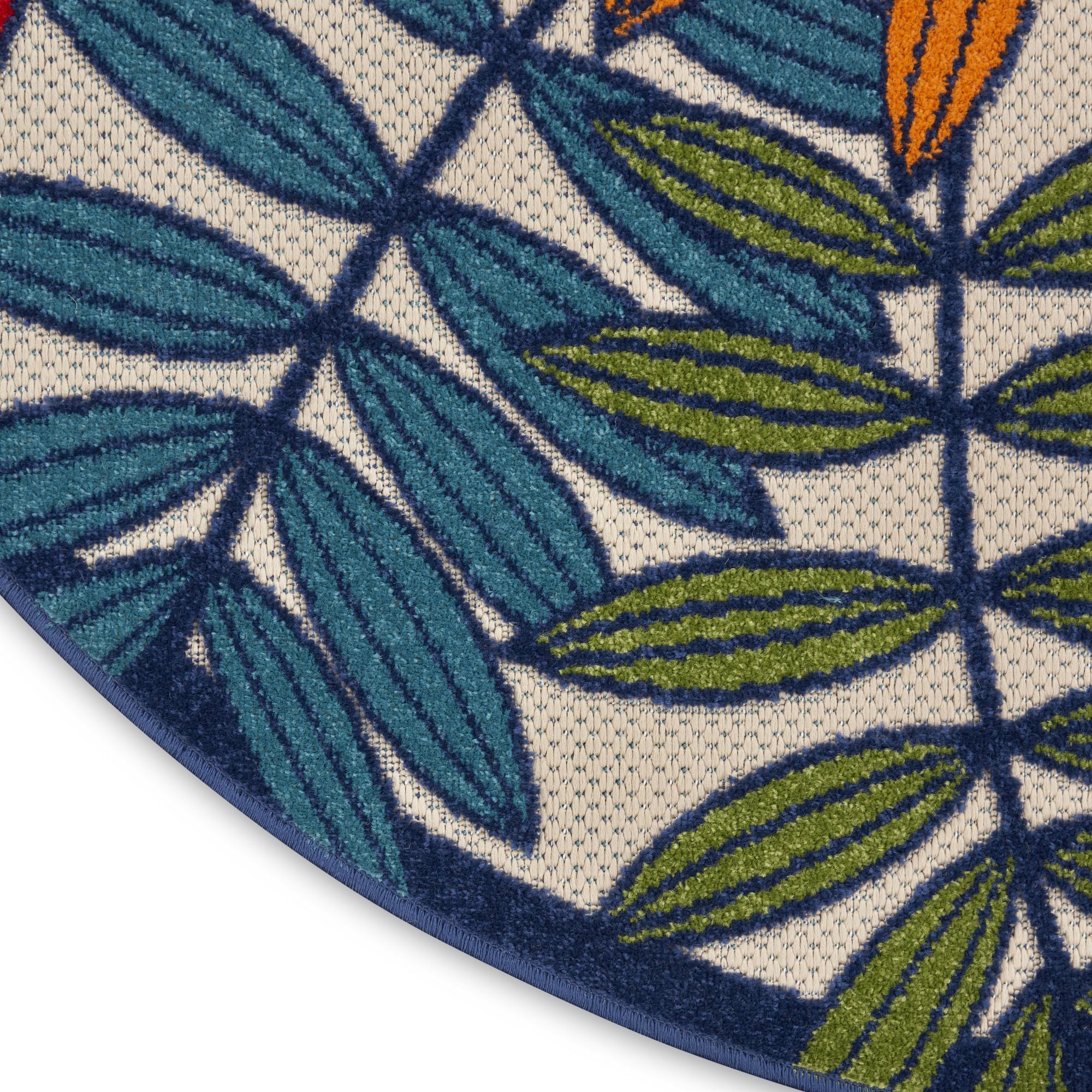 Multicolor Tropical Leaf Indoor/Outdoor Patio Rug