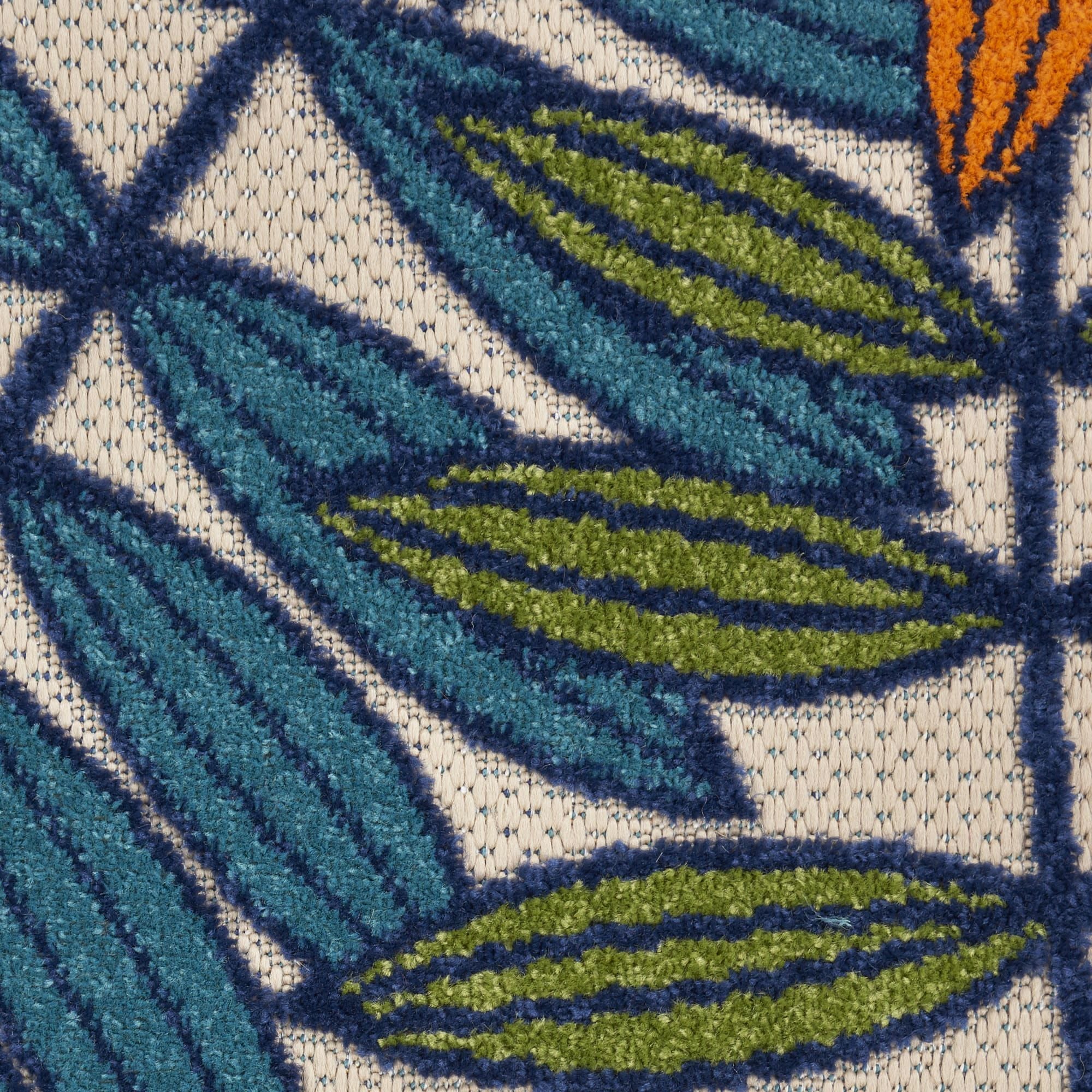 Multicolor Tropical Leaf Indoor/Outdoor Patio Rug