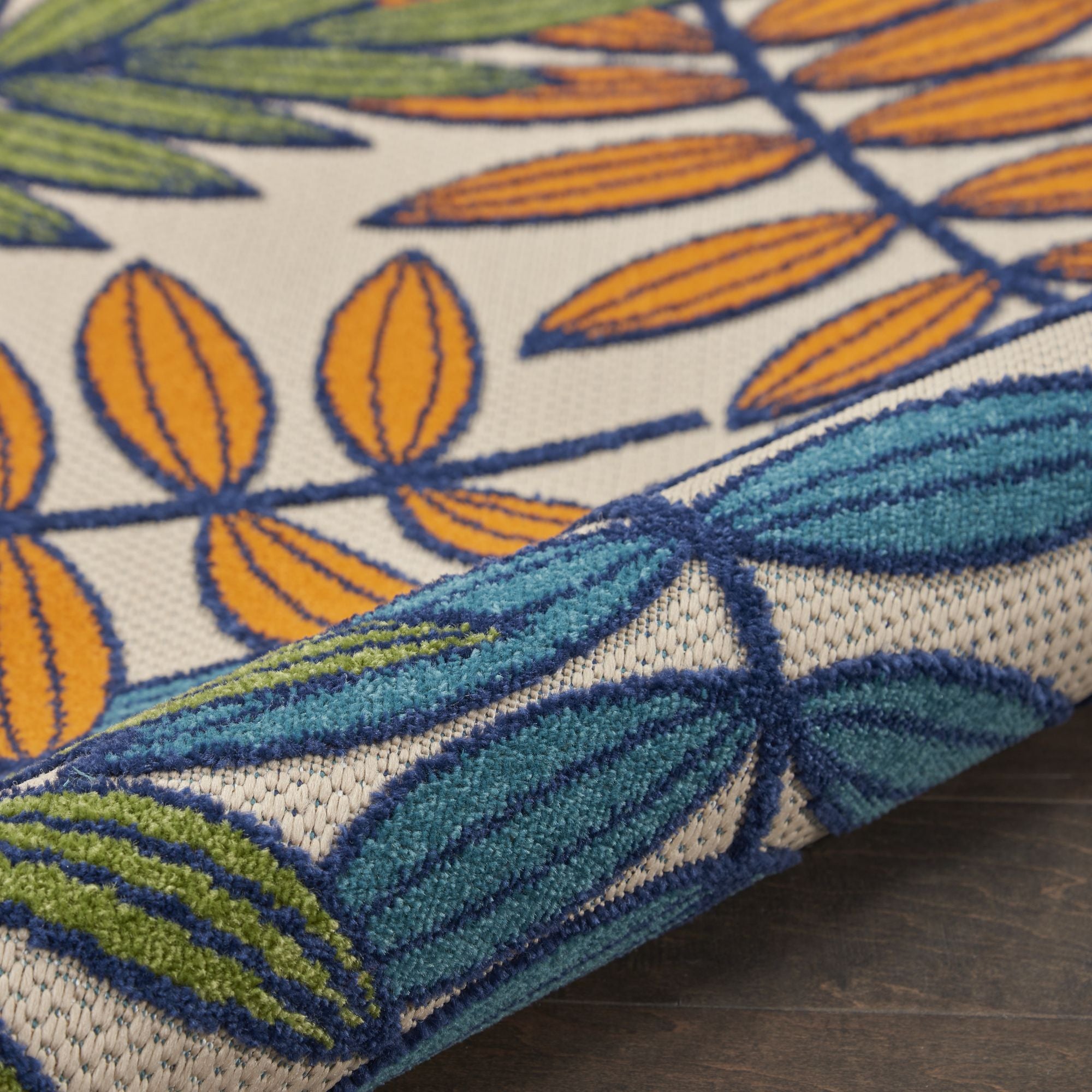 Multicolor Tropical Leaf Indoor/Outdoor Patio Rug