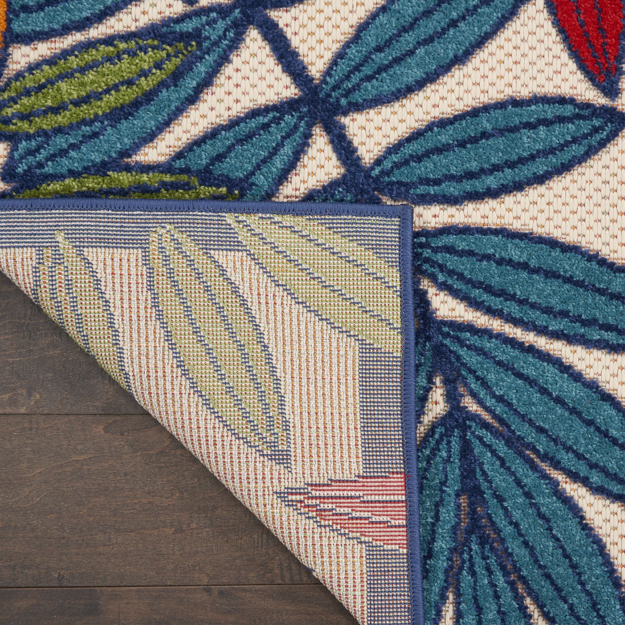 Multicolor Tropical Leaf Indoor/Outdoor Patio Rug