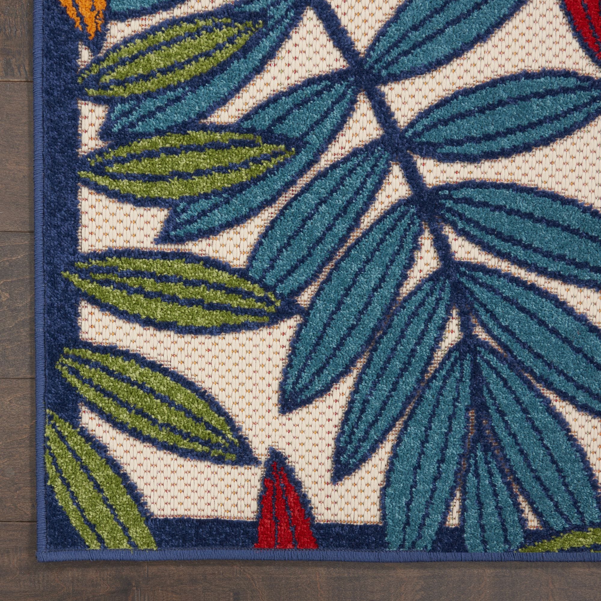 Multicolor Tropical Leaf Indoor/Outdoor Patio Rug