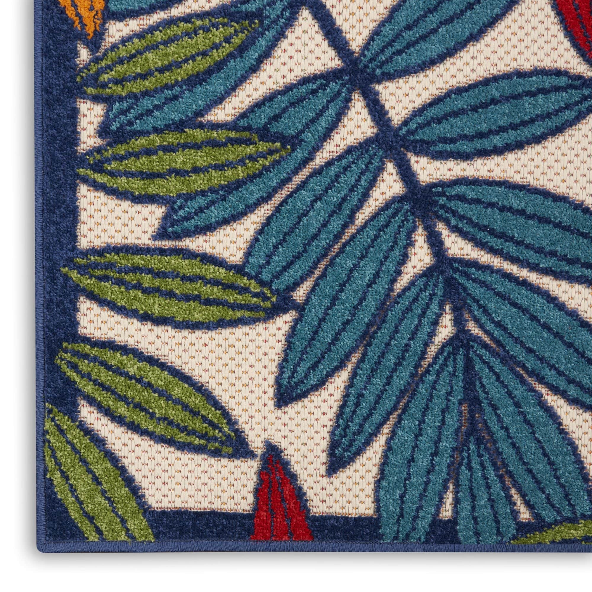 Multicolor Tropical Leaf Indoor/Outdoor Patio Rug