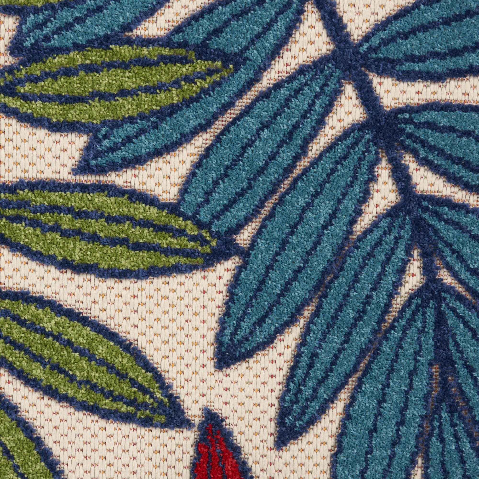 Multicolor Tropical Leaf Indoor/Outdoor Patio Rug